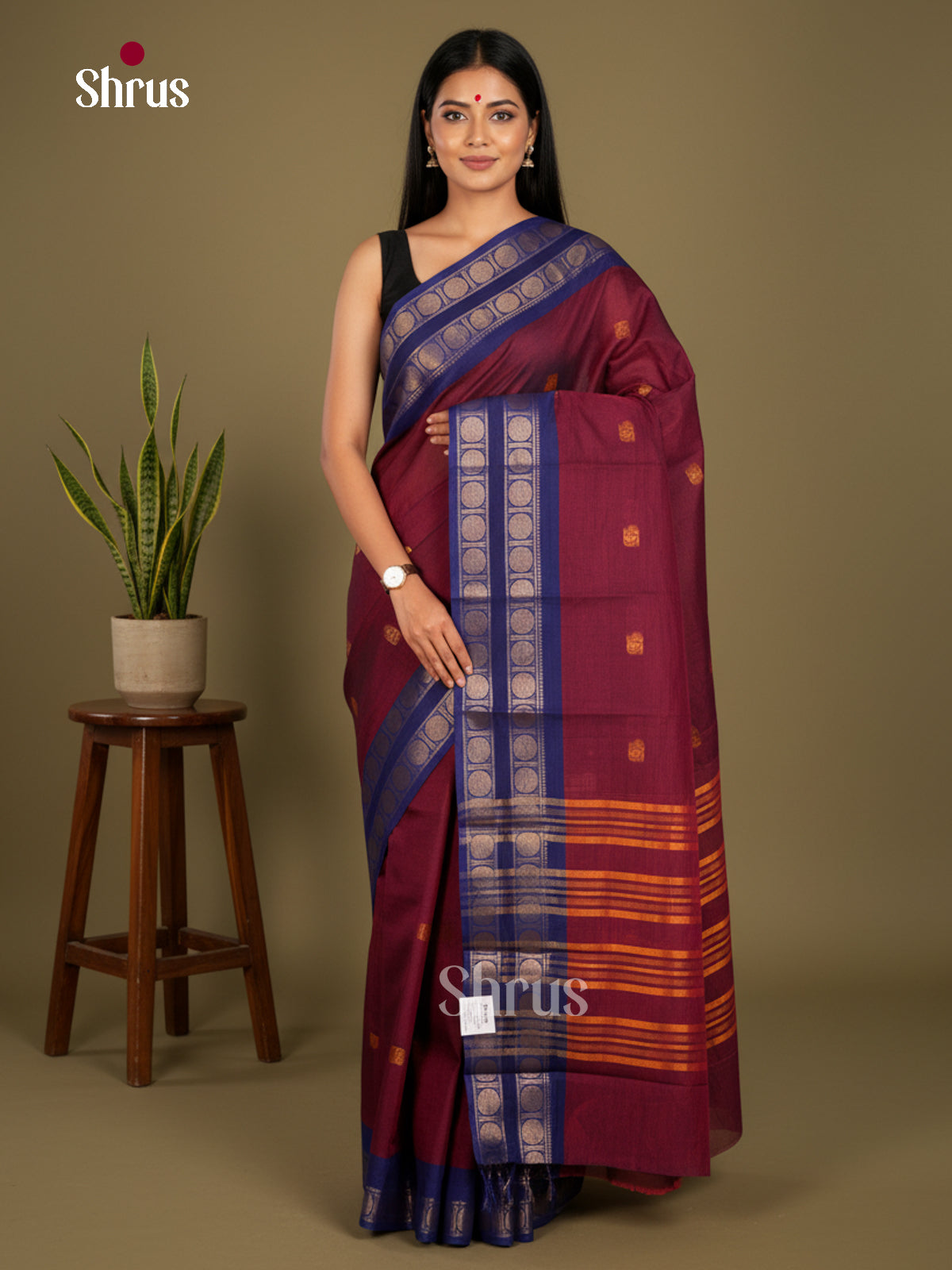 Chettinad Cotton-Without Blouse Saree - ECS04308 - Shop on Shrus.com