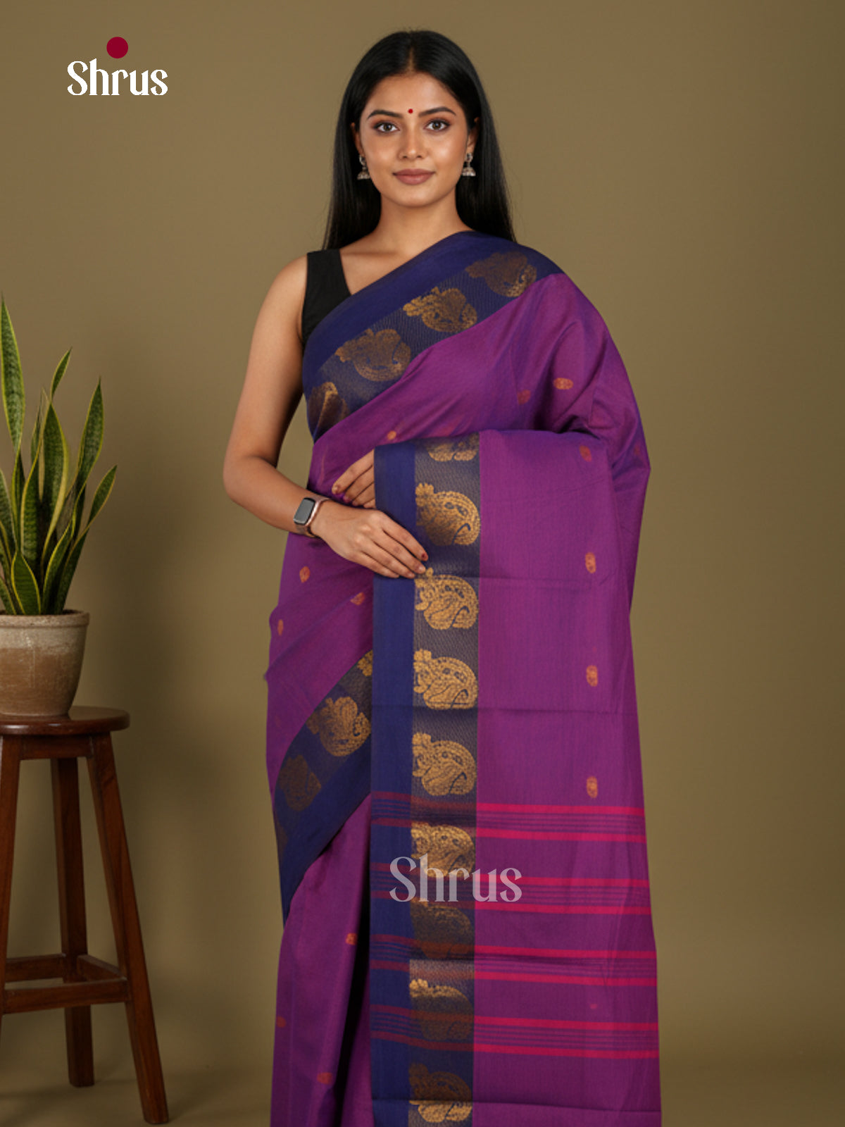 Chettinad Cotton-Without Blouse Saree - ECS04318 - Shop on Shrus.com