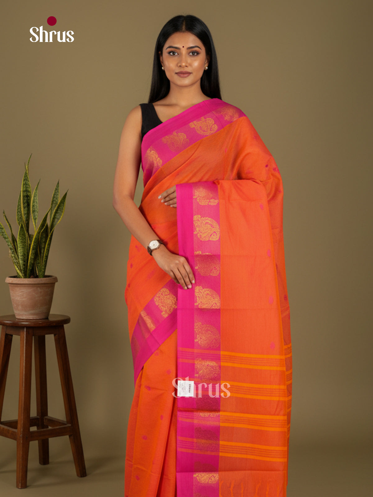 Chettinad Cotton-Without Blouse Saree - ECS04325 - Shop on Shrus.com