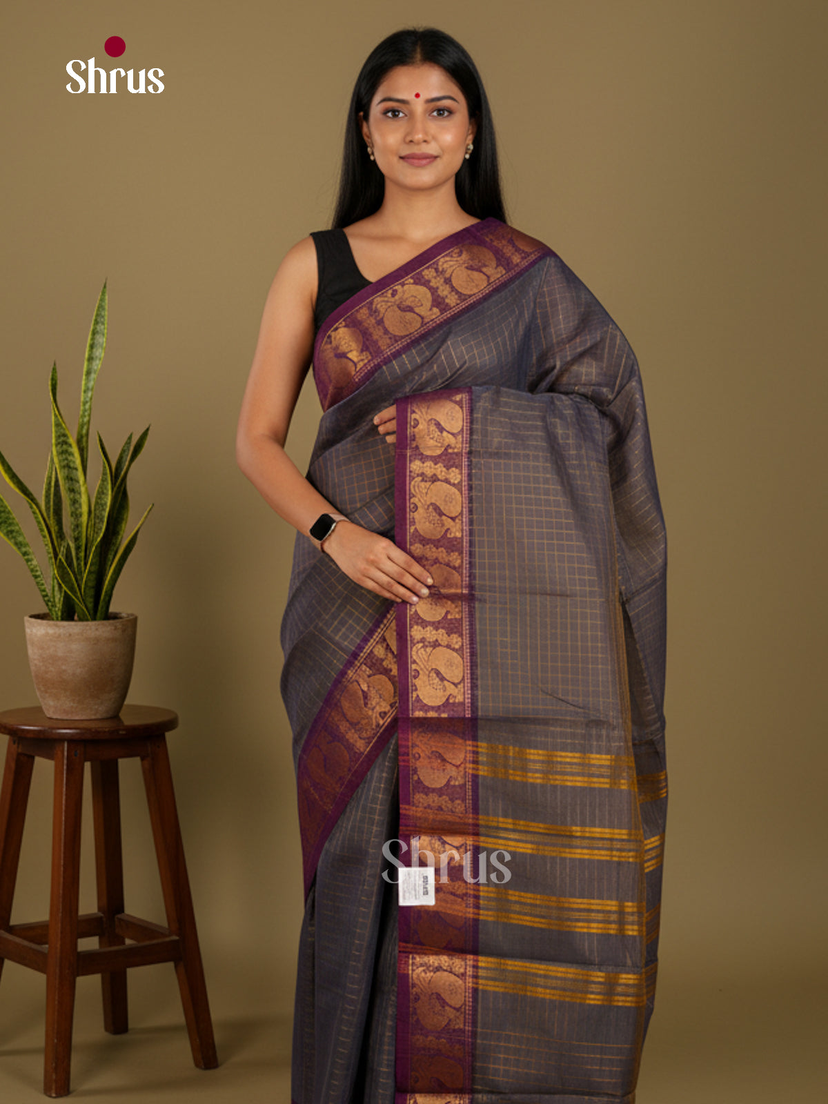 Sungudi Cotton Saree - ECS04335 - Shop on Shrus.com