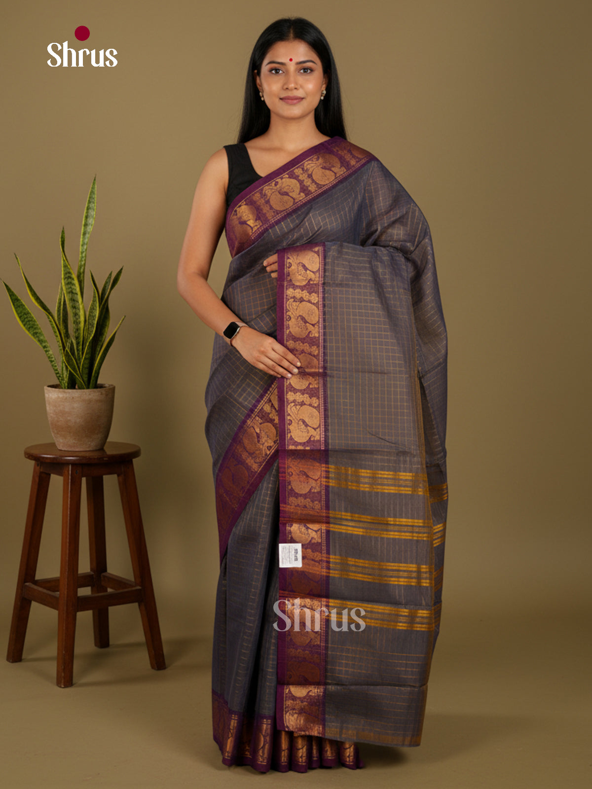 Sungudi Cotton Saree - ECS04335 - Shop on Shrus.com