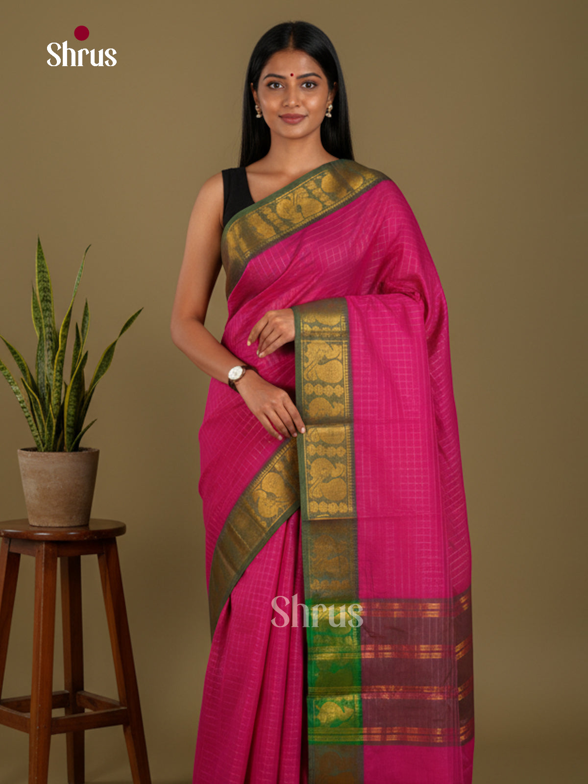 Sungudi Cotton Saree - ECS04340 - Shop on Shrus.com