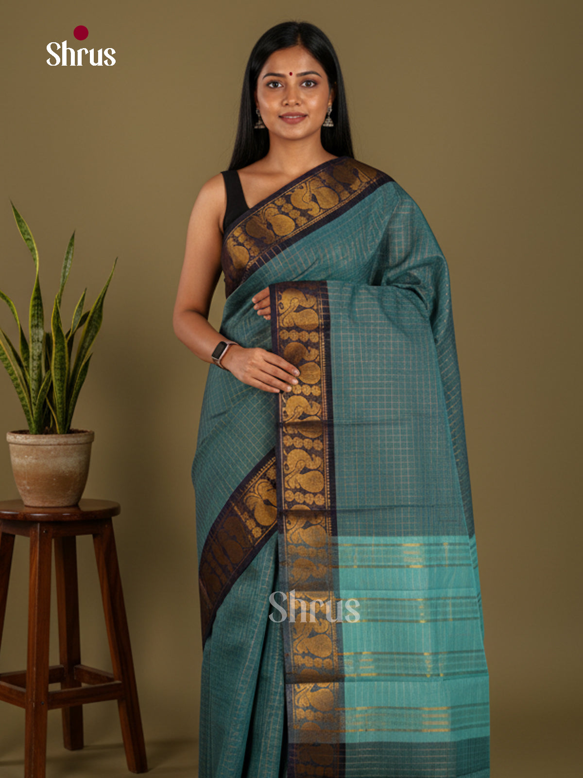 Sungudi Cotton Saree - ECS04342 - Shop on Shrus.com