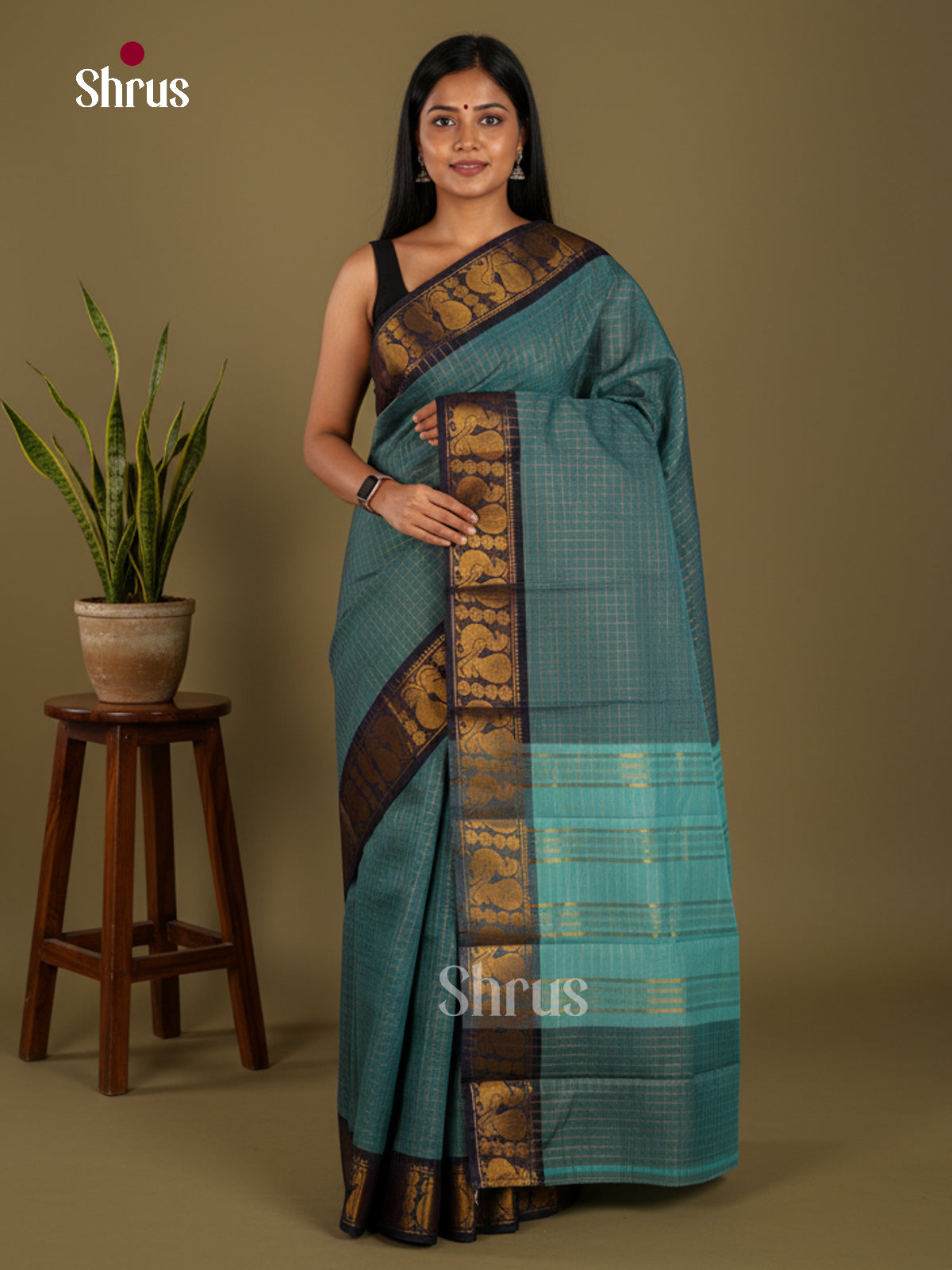 Sungudi Cotton Saree - ECS04342 - Shop on Shrus.com
