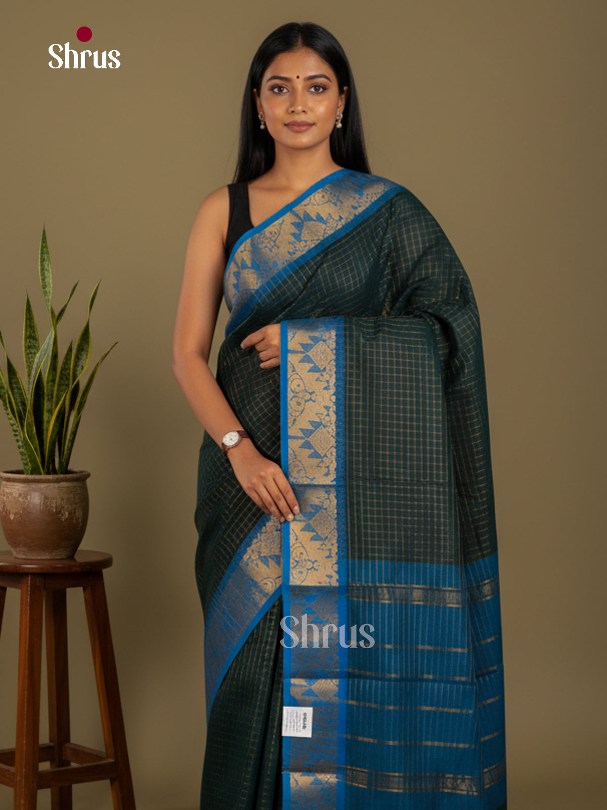 Sungudi Cotton Saree - ECS04343 - Shop on Shrus.com