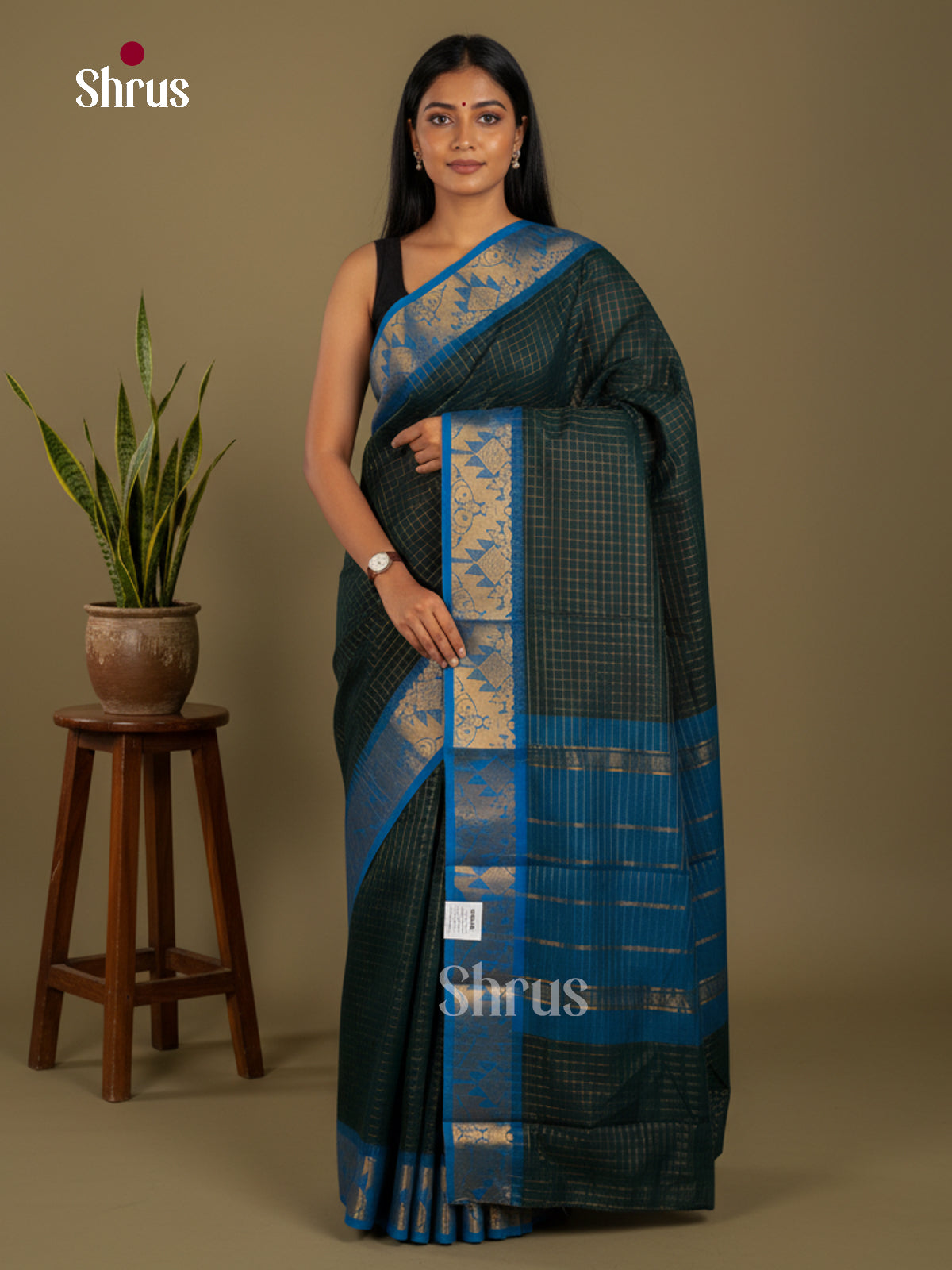 Sungudi Cotton Saree - ECS04343 - Shop on Shrus.com