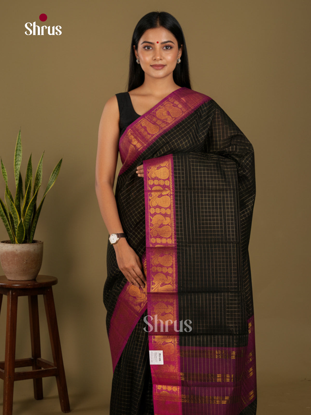 Sungudi Cotton Saree - ECS04348 - Shop on Shrus.com