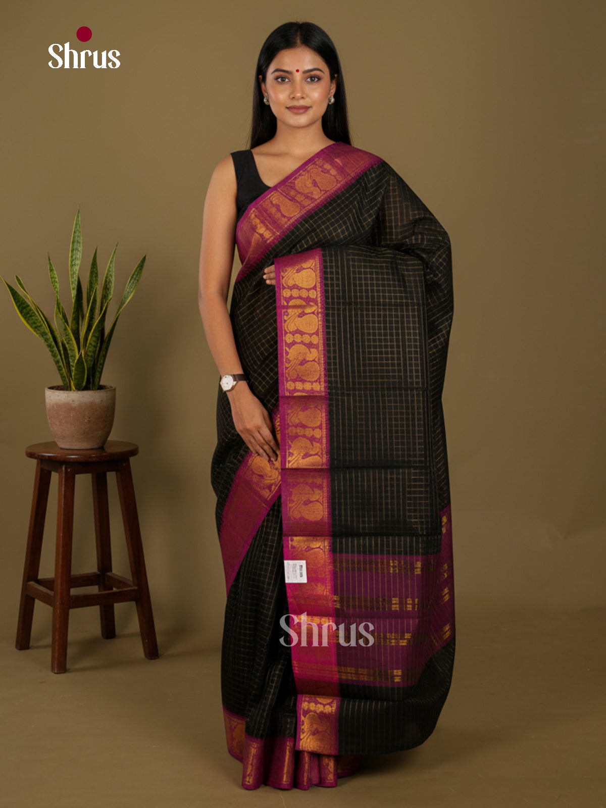 Sungudi Cotton Saree - ECS04348 - Shop on Shrus.com