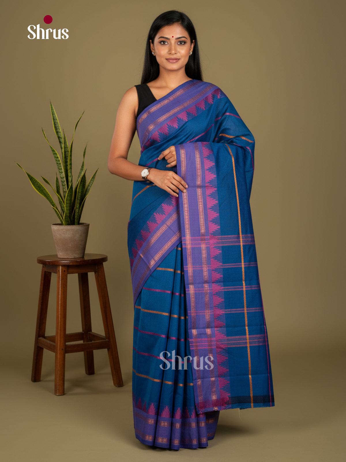 Chettinad Cotton-Without Blouse Saree - ECS04356 - Shop on Shrus.com