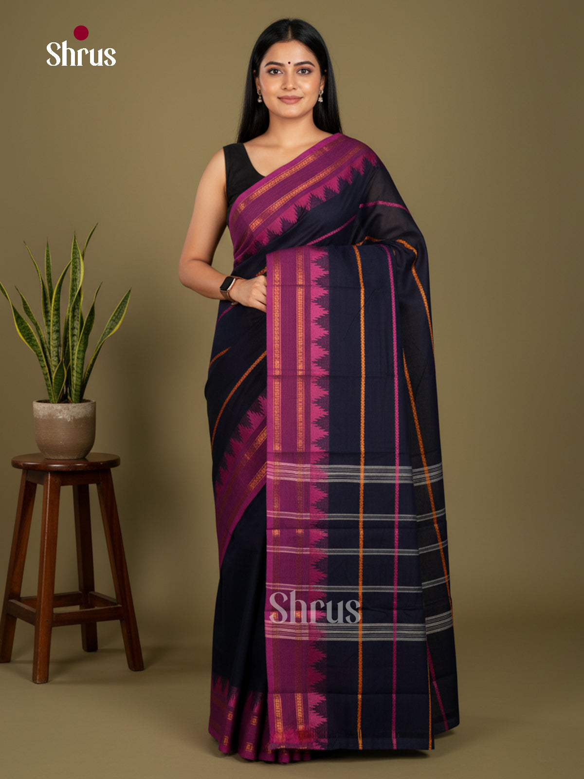 Chettinad Cotton-Without Blouse Saree - ECS04361 - Shop on Shrus.com