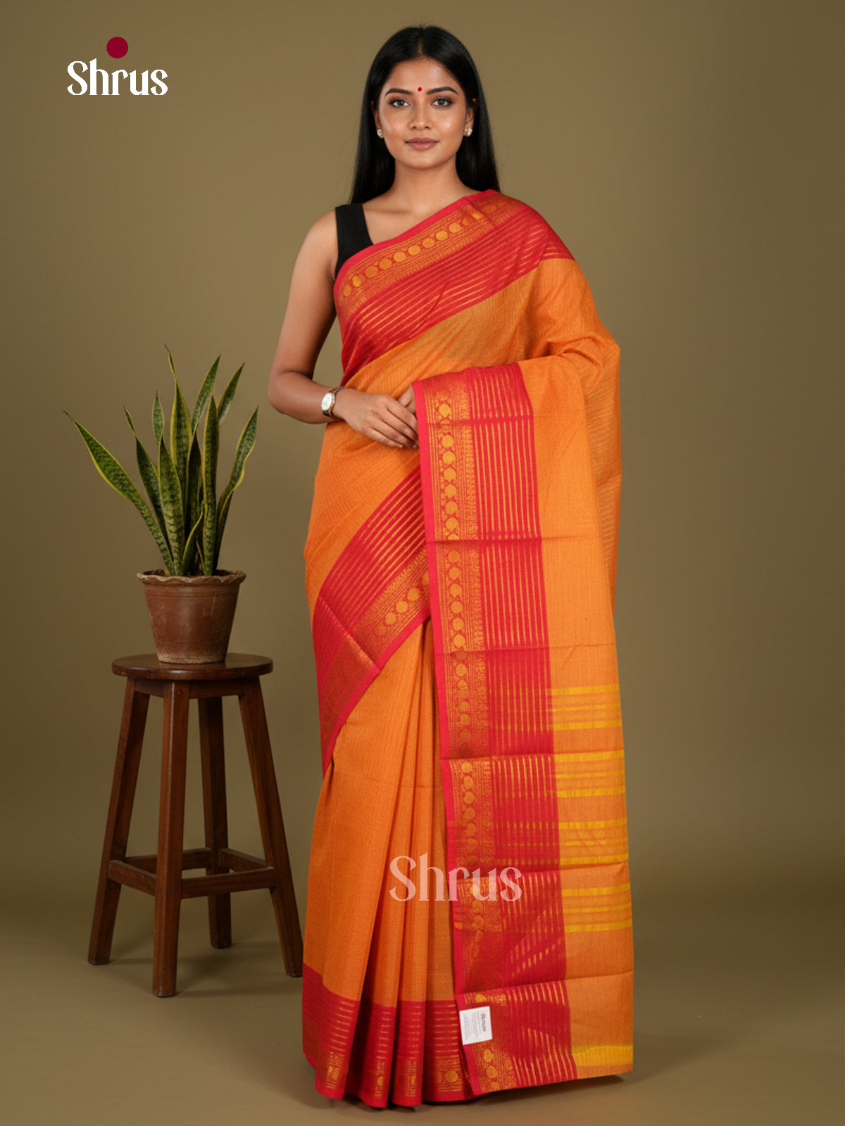 Chettinad Cotton-Without Blouse Saree - ECS04370 - Shop on Shrus.com