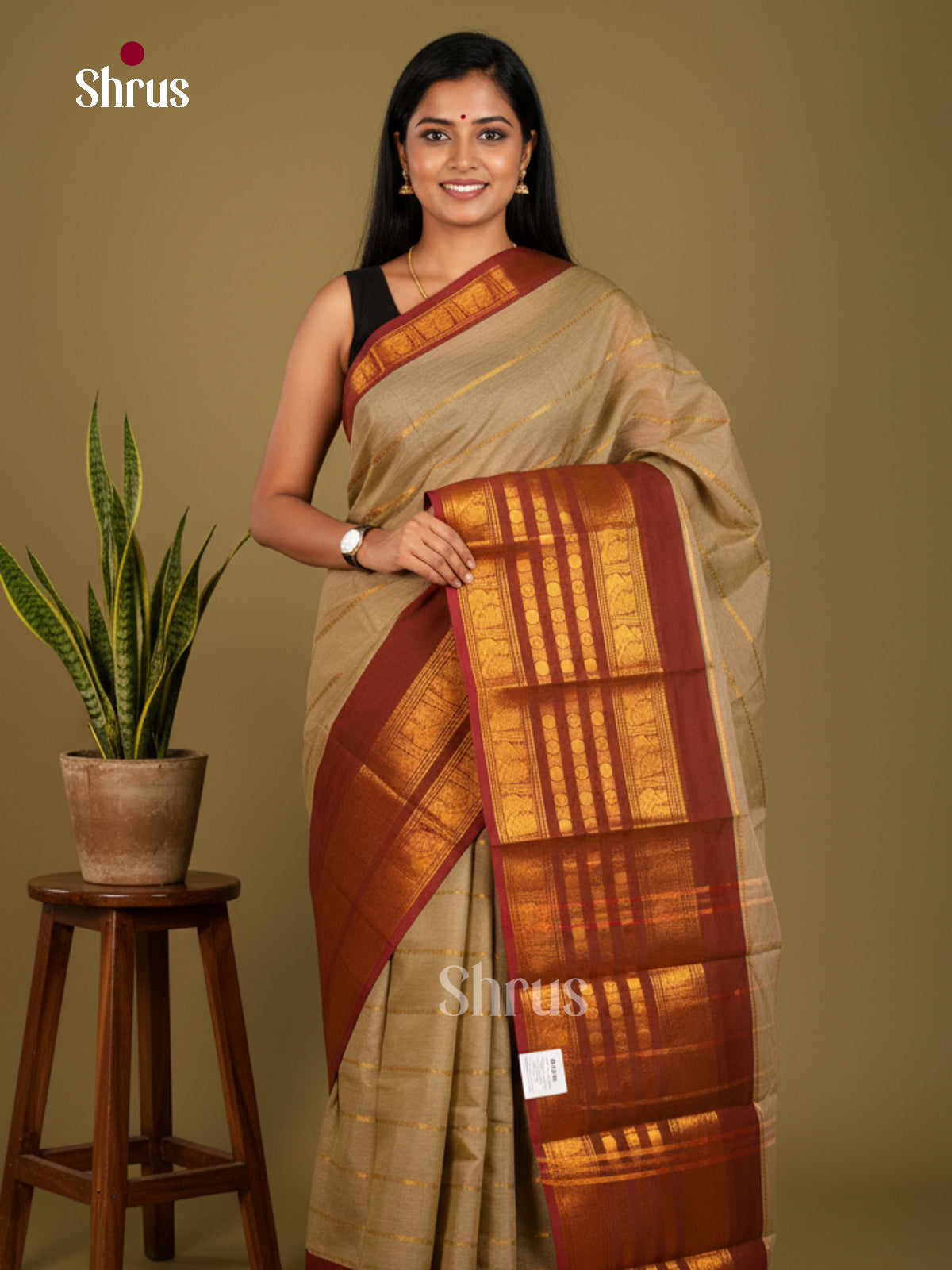 Chettinad Cotton-Without Blouse Saree - ECS04379 - Shop on Shrus.com