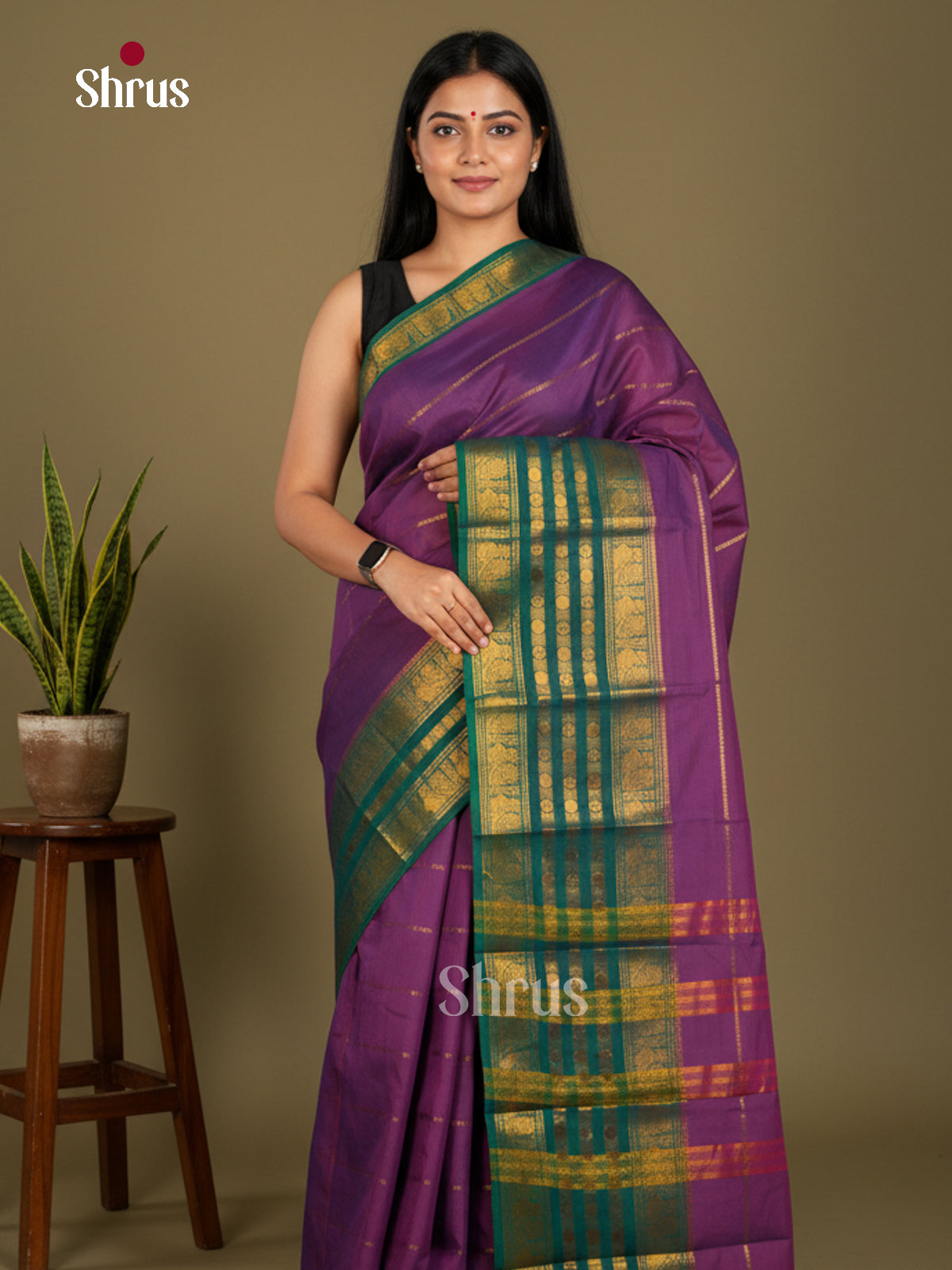 Chettinad Cotton-Without Blouse Saree - ECS04380 - Shop on Shrus.com