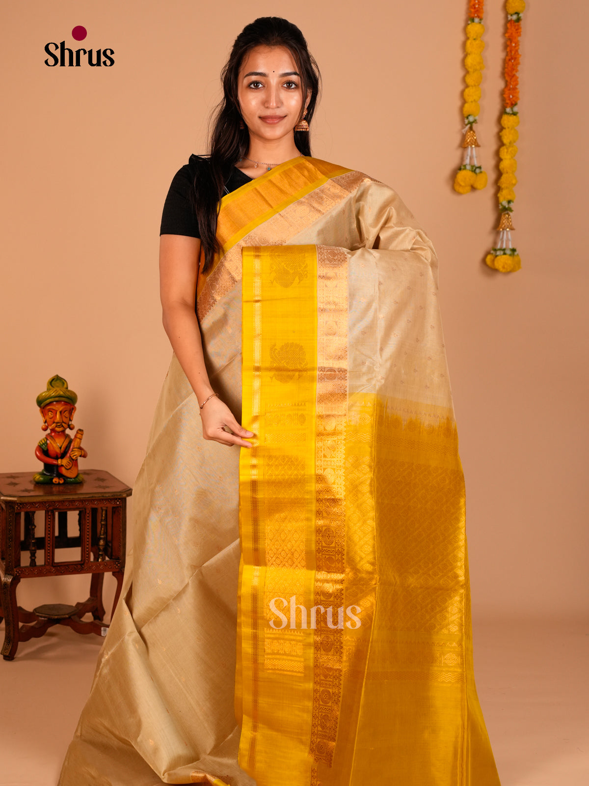 Silk Cotton Saree - ECS05043 - Shop on Shrus.com