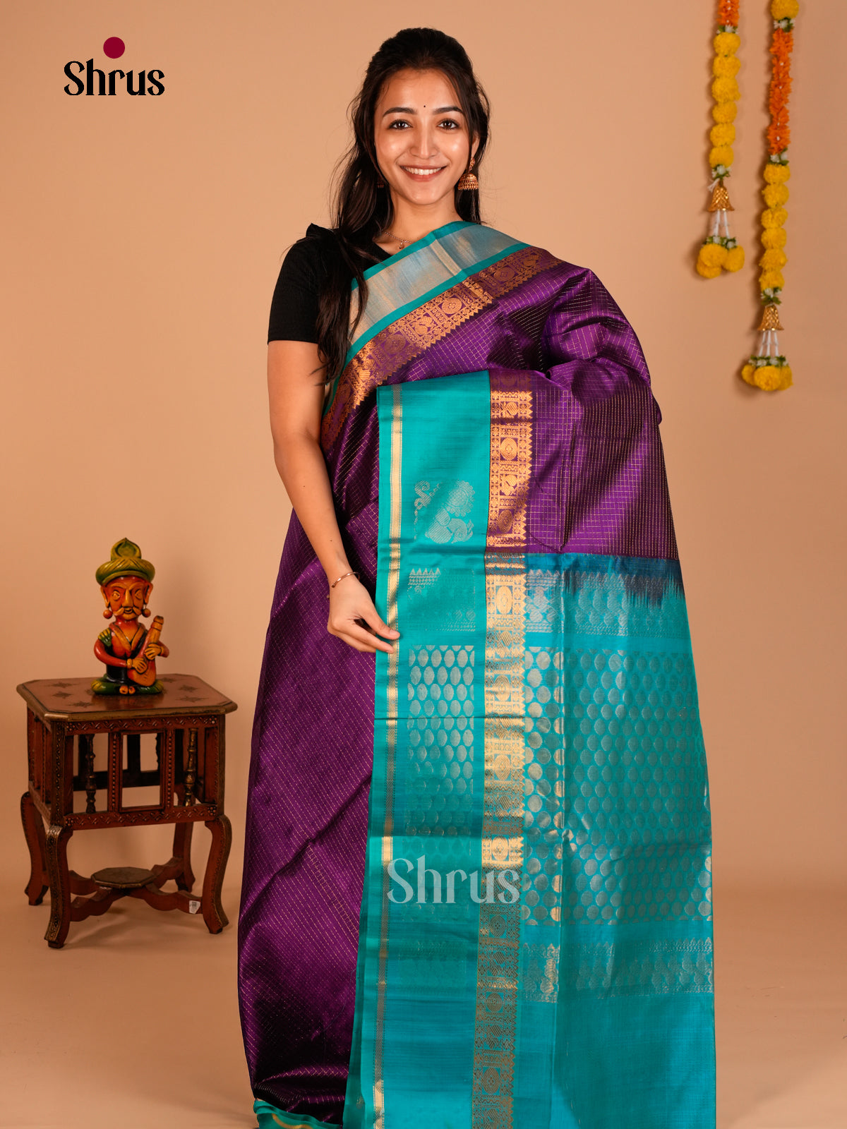 Silk Cotton Saree - ECS05044 - Shop on Shrus.com