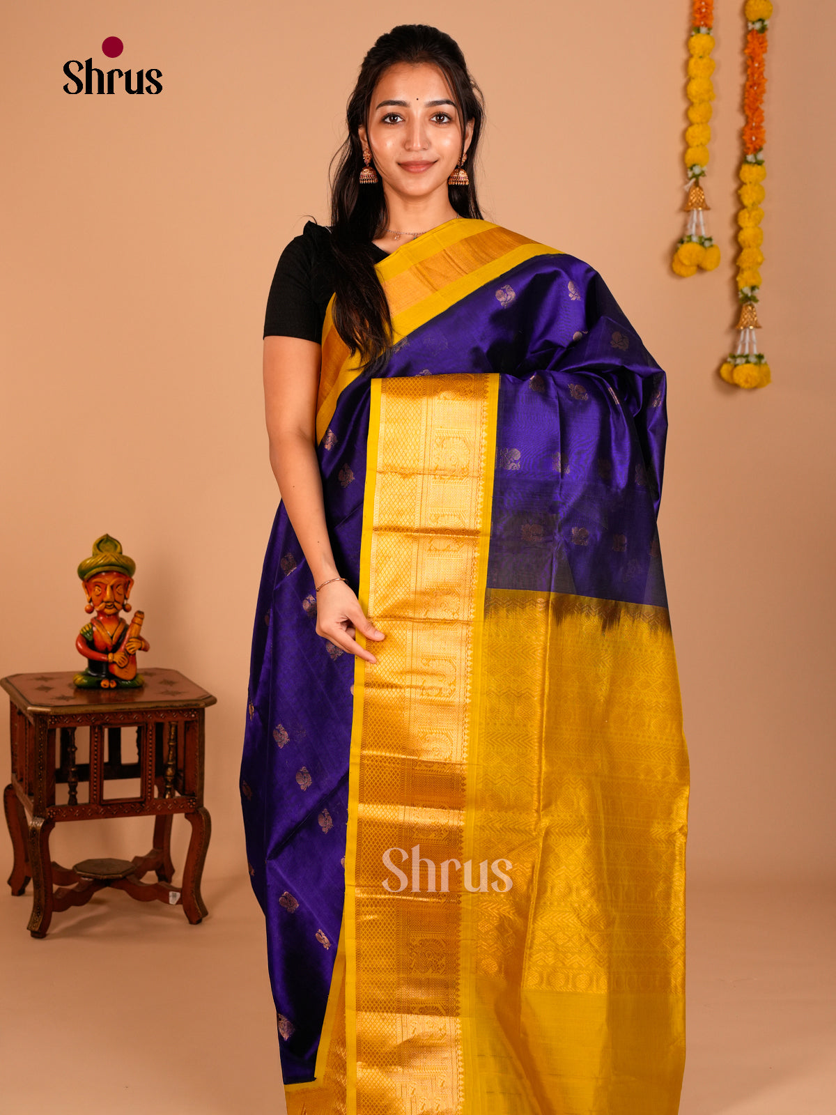 Silk Cotton Saree - ECS05051 - Shop on Shrus.com