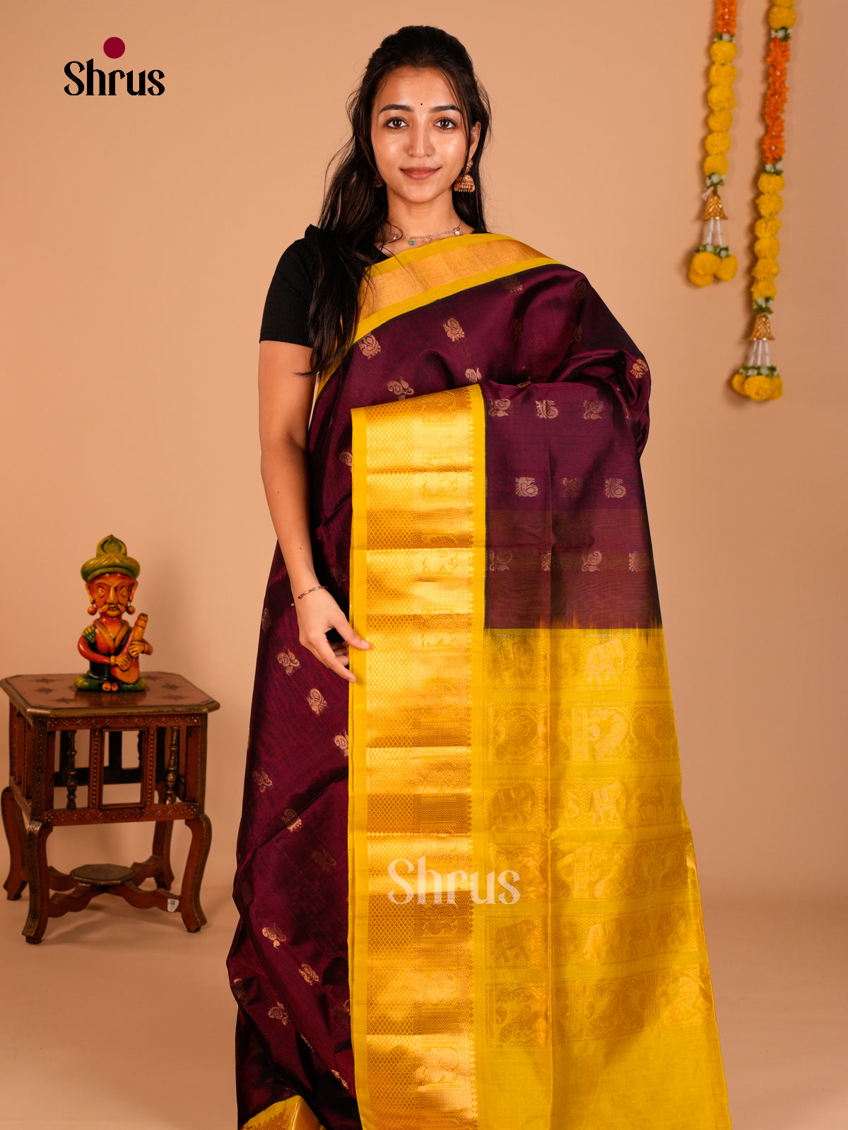 Silk Cotton Saree - ECS05053 - Shop on Shrus.com