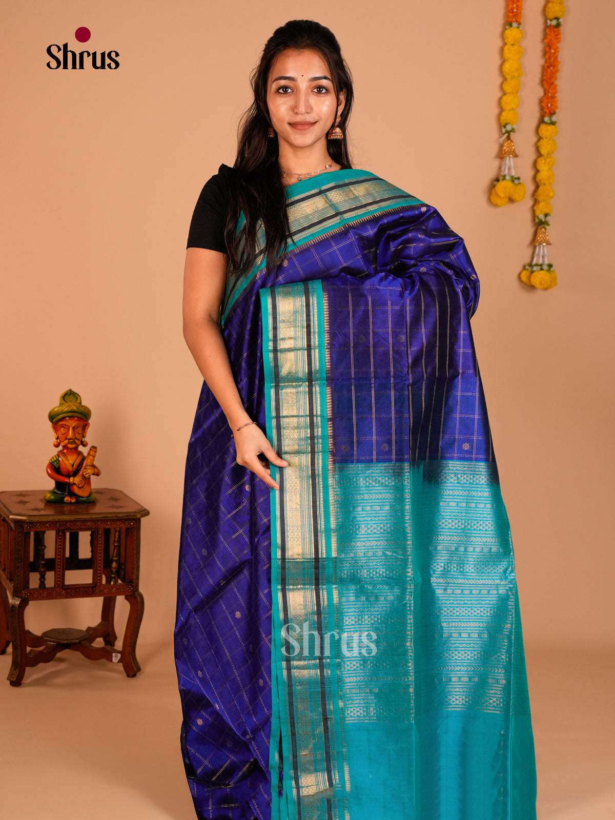 Silk Cotton Saree - ECS05055 - Shop on Shrus.com