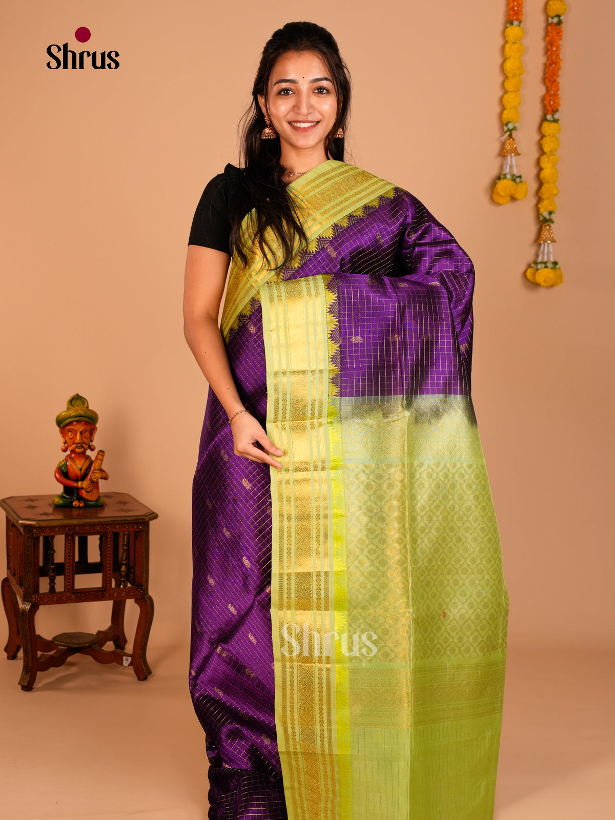Korvai-Small border Saree - ECS05057 - Shop on Shrus.com