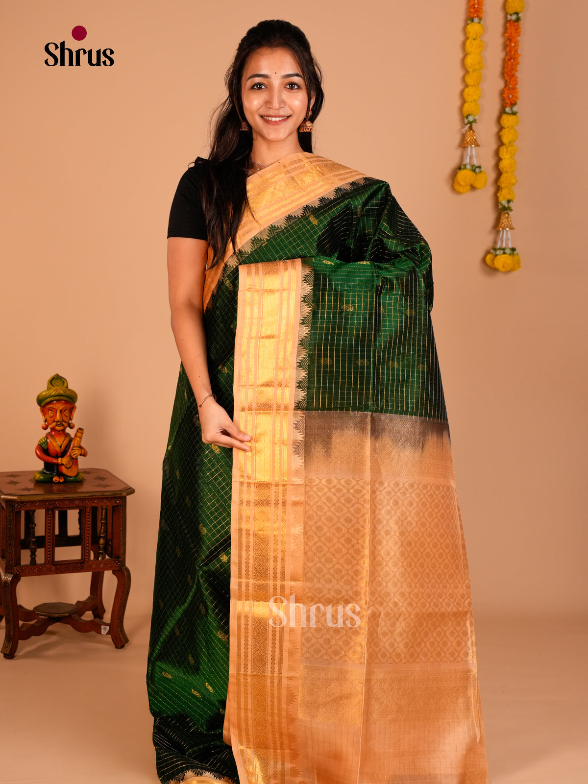 Silk Cotton Saree - ECS05061 - Shop on Shrus.com