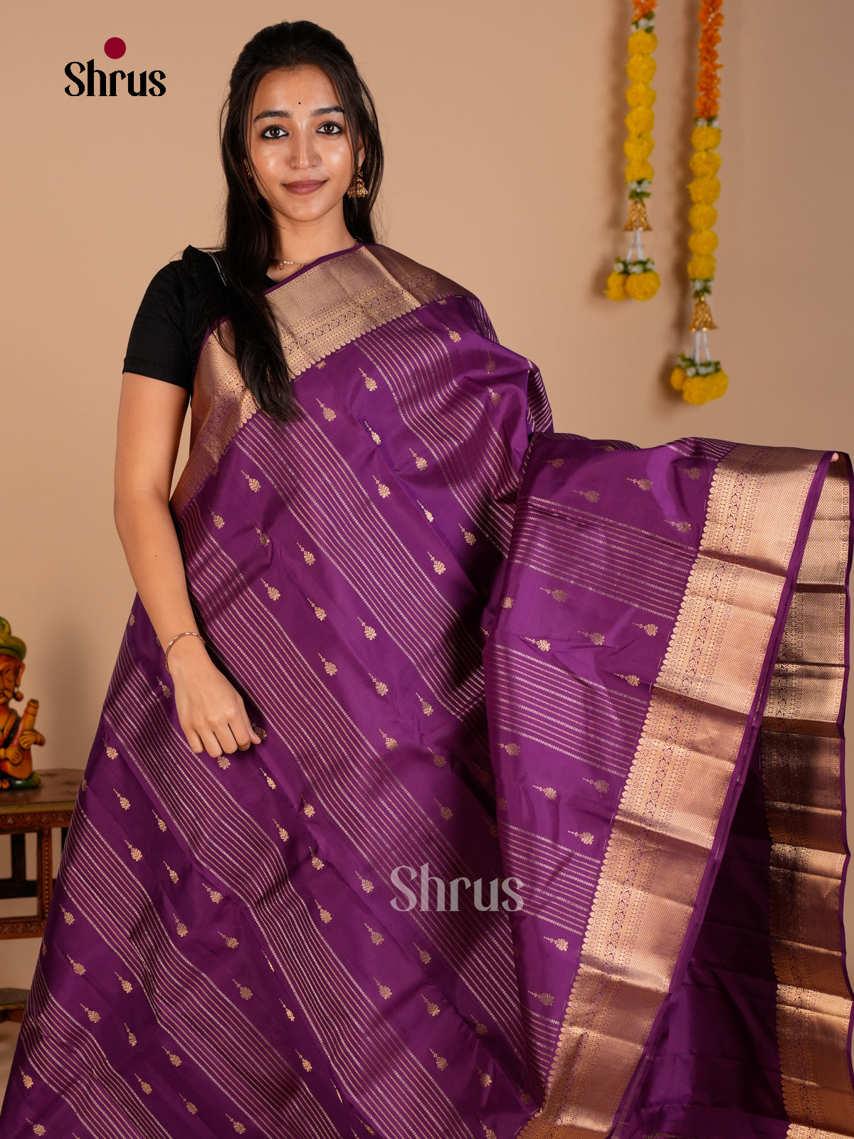 Kanchipuram silk Saree - ECS06113 - Shop on Shrus.com