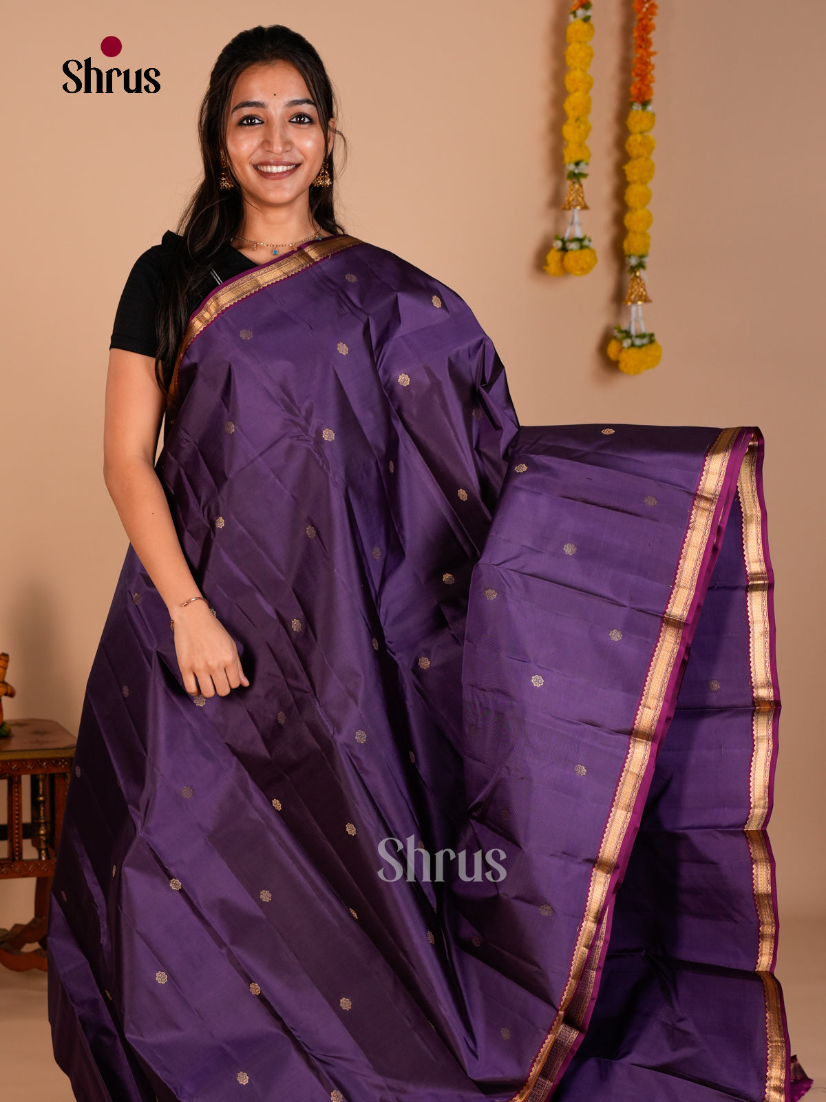 Kanchipuram silk Saree - ECS06118 - Shop on Shrus.com