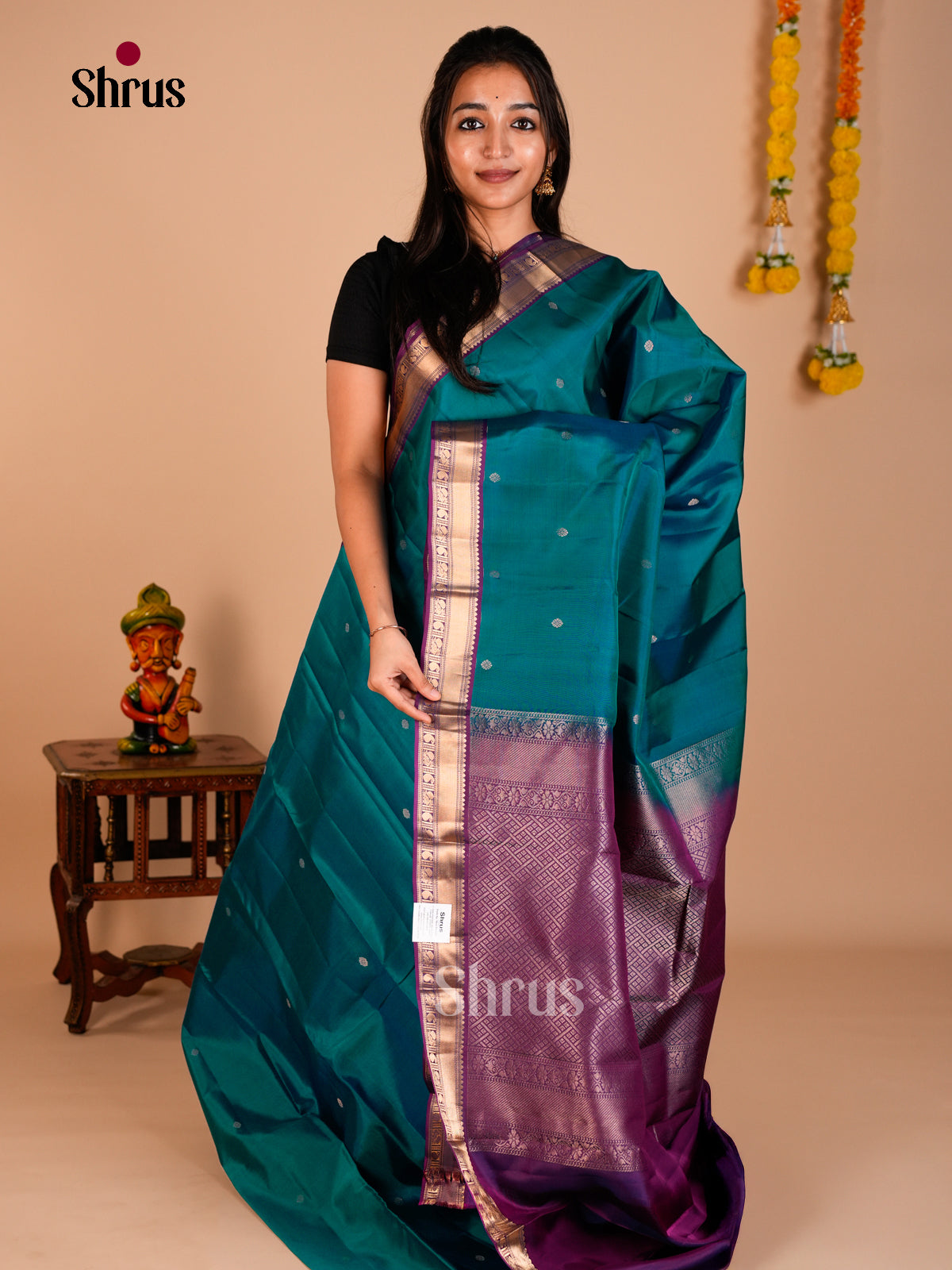 Kanchipuram silk Saree - ECS06126 - Shop on Shrus.com