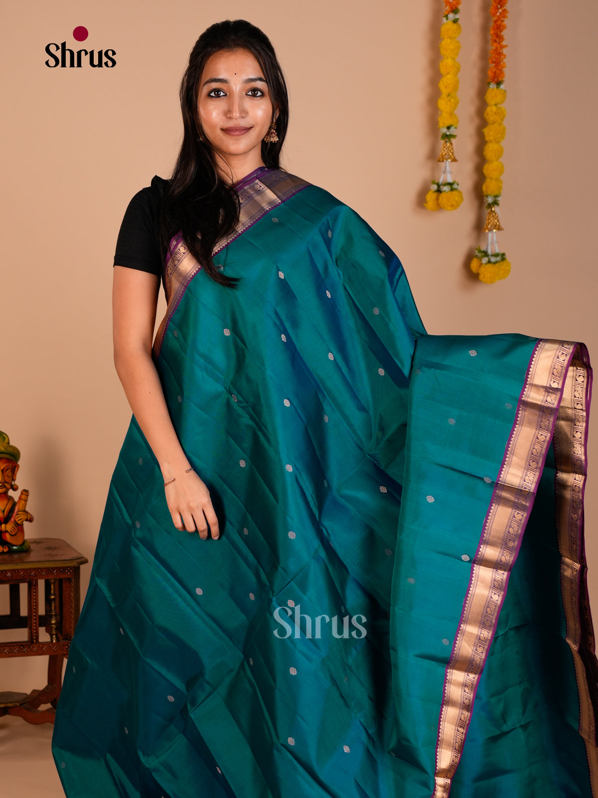 Kanchipuram silk Saree - ECS06126 - Shop on Shrus.com