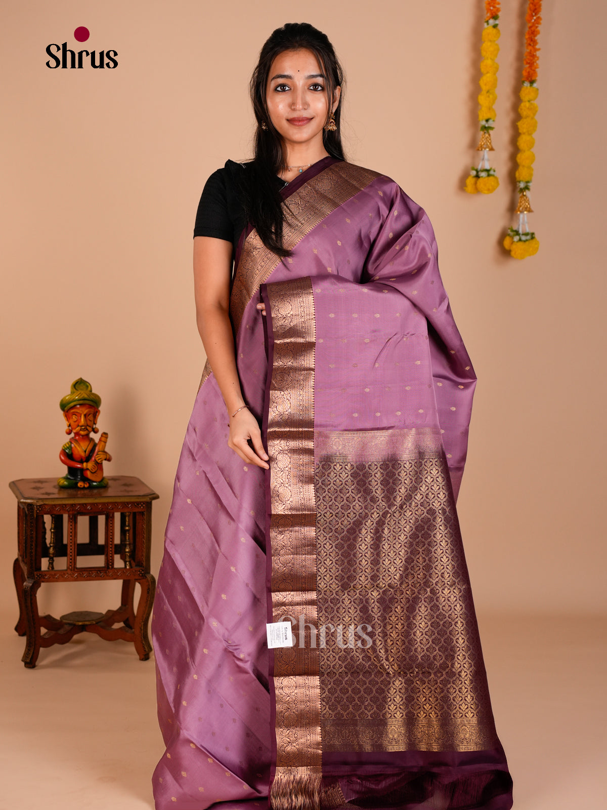Kanchipuram-halfpure Saree - ECS06132 - Shop on Shrus.com