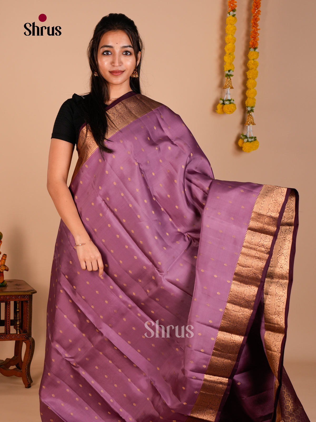 Kanchipuram-halfpure Saree - ECS06132 - Shop on Shrus.com
