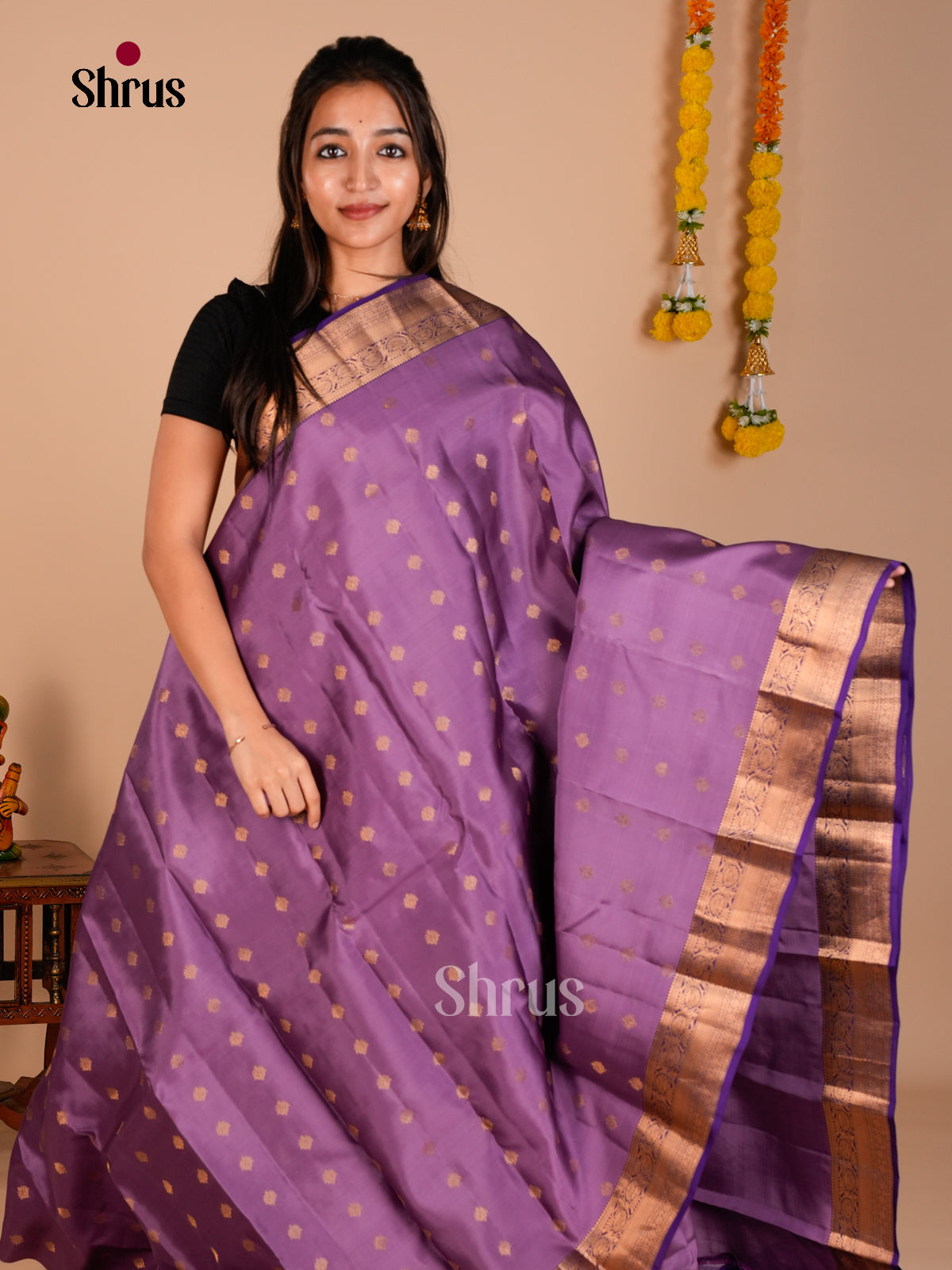 Kanchipuram-halfpure Saree - ECS06133 - Shop on Shrus.com