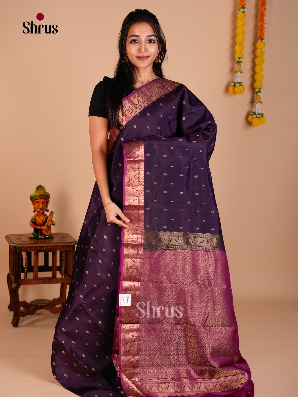 Kanchipuram-halfpure Saree - ECS06134 - Shop on Shrus.com