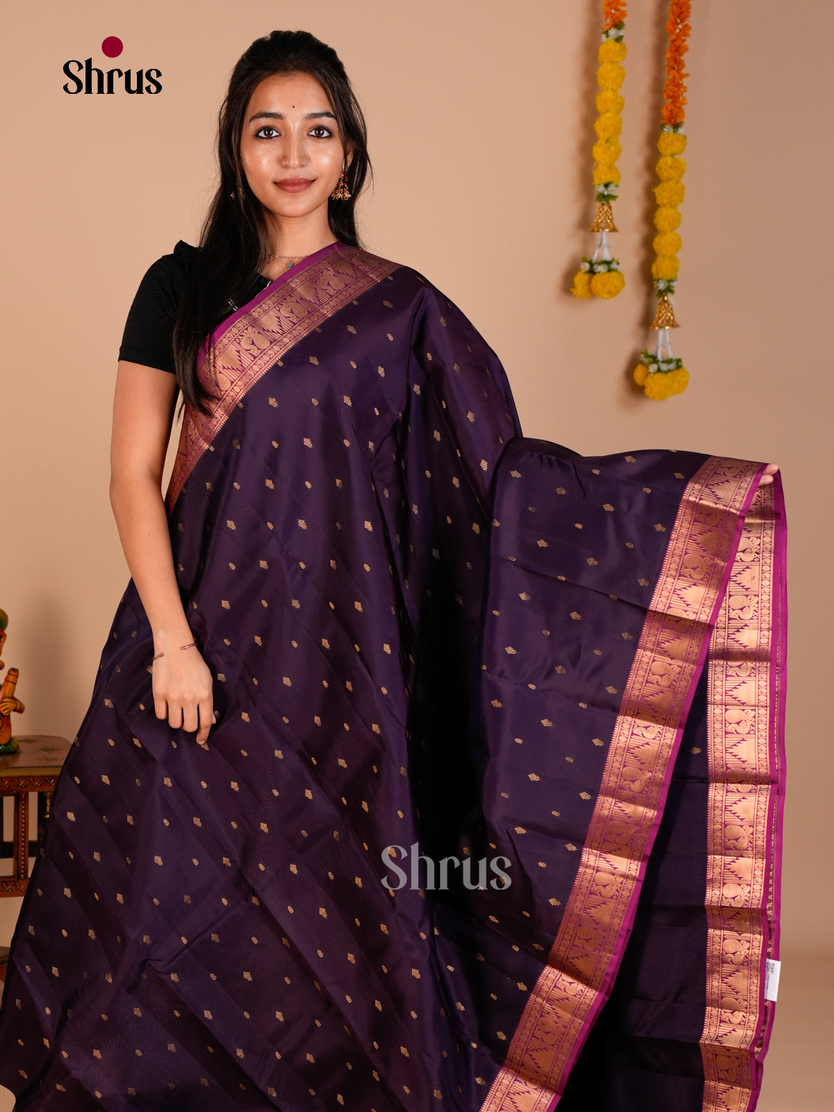 Kanchipuram-halfpure Saree - ECS06134 - Shop on Shrus.com