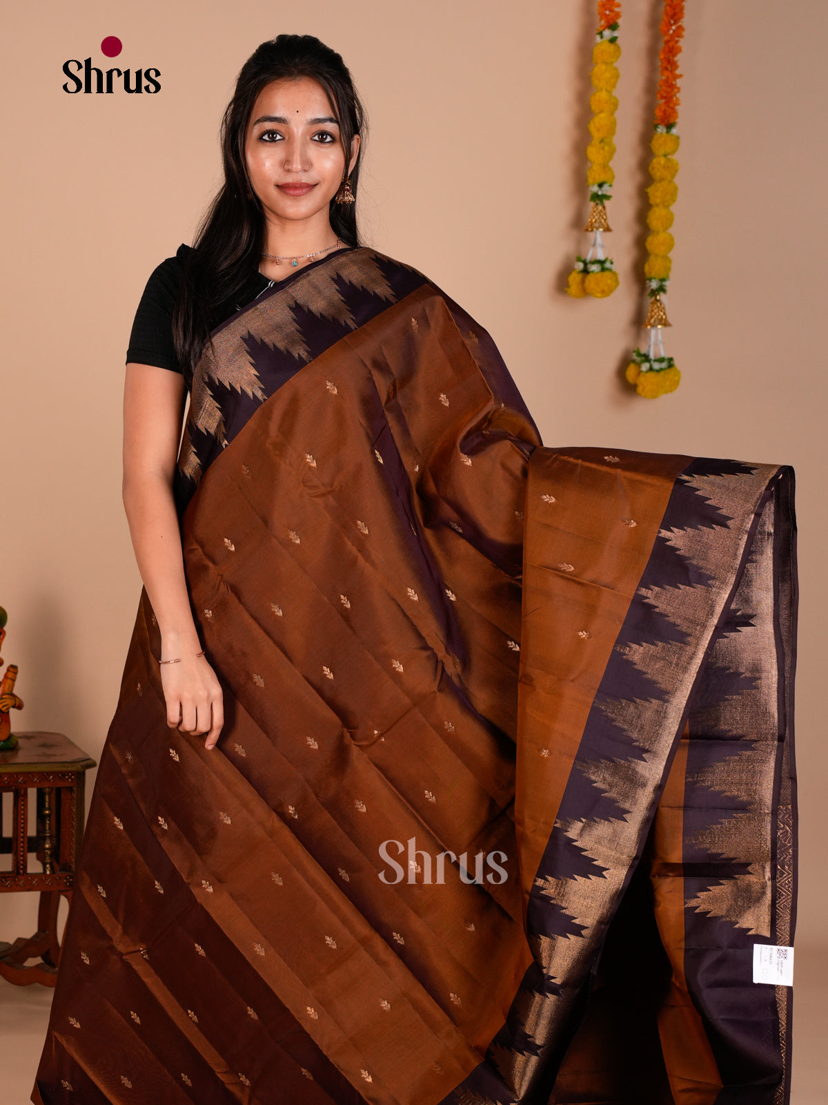Kanchipuram-halfpure Saree - ECS06135 - Shop on Shrus.com