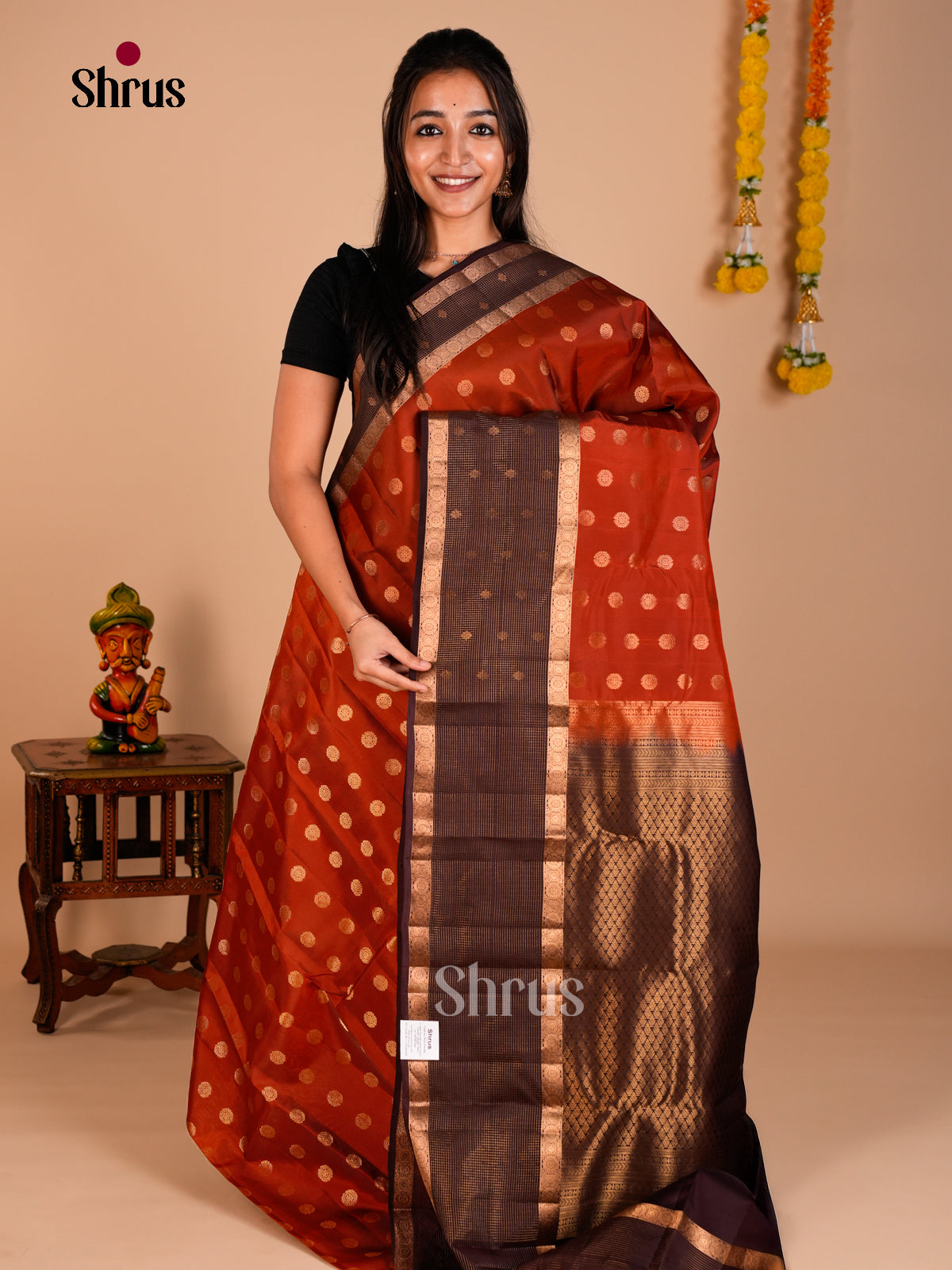 Kanchipuram-halfpure Saree - ECS06137 - Shop on Shrus.com