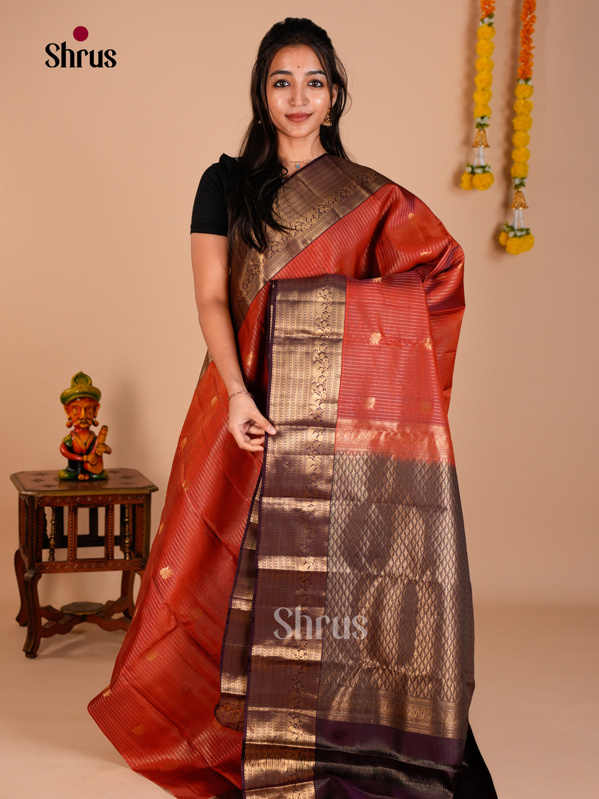 Kanchipuram-halfpure Saree - ECS06139 - Shop on Shrus.com
