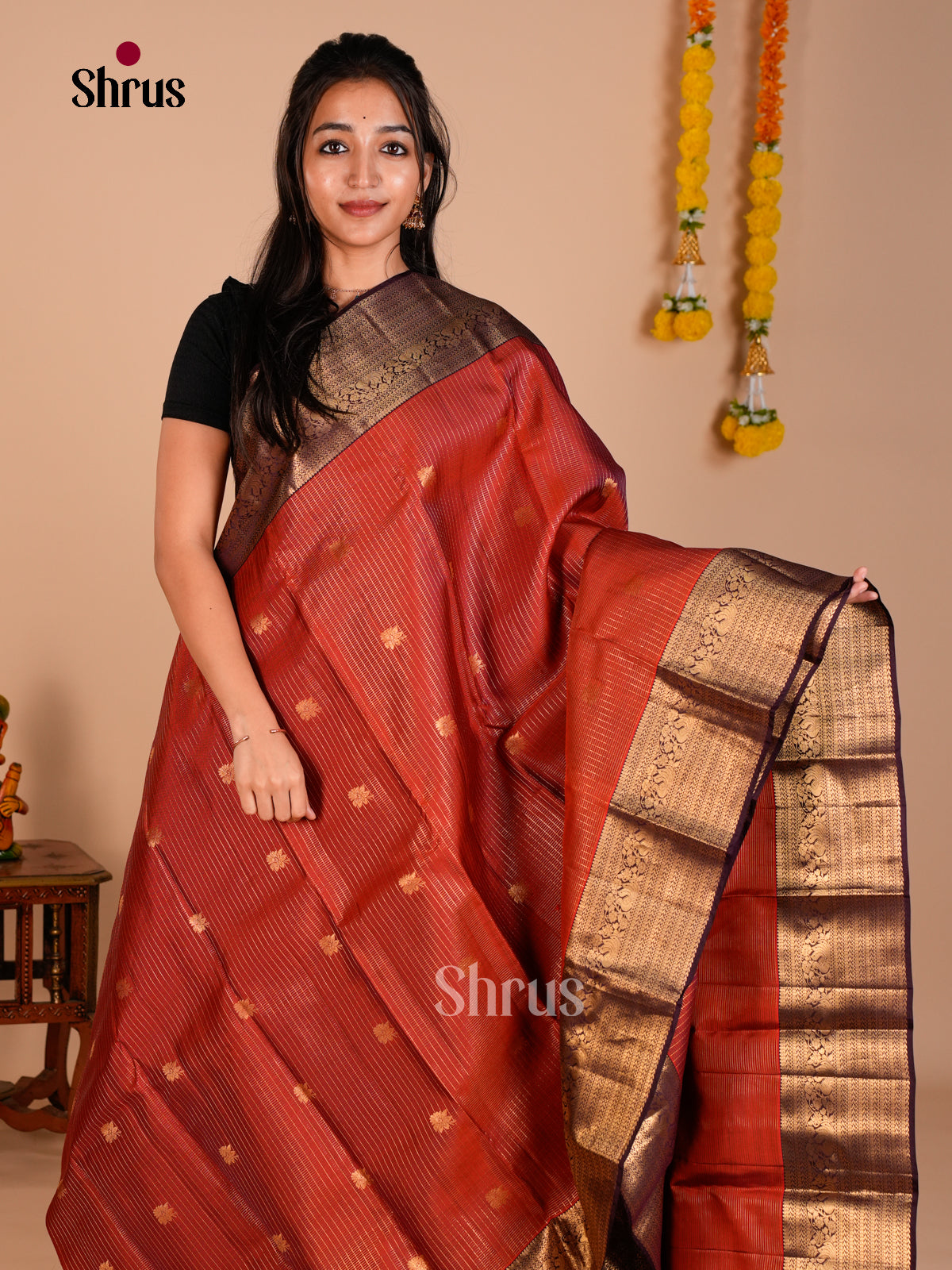 Kanchipuram-halfpure Saree - ECS06139 - Shop on Shrus.com