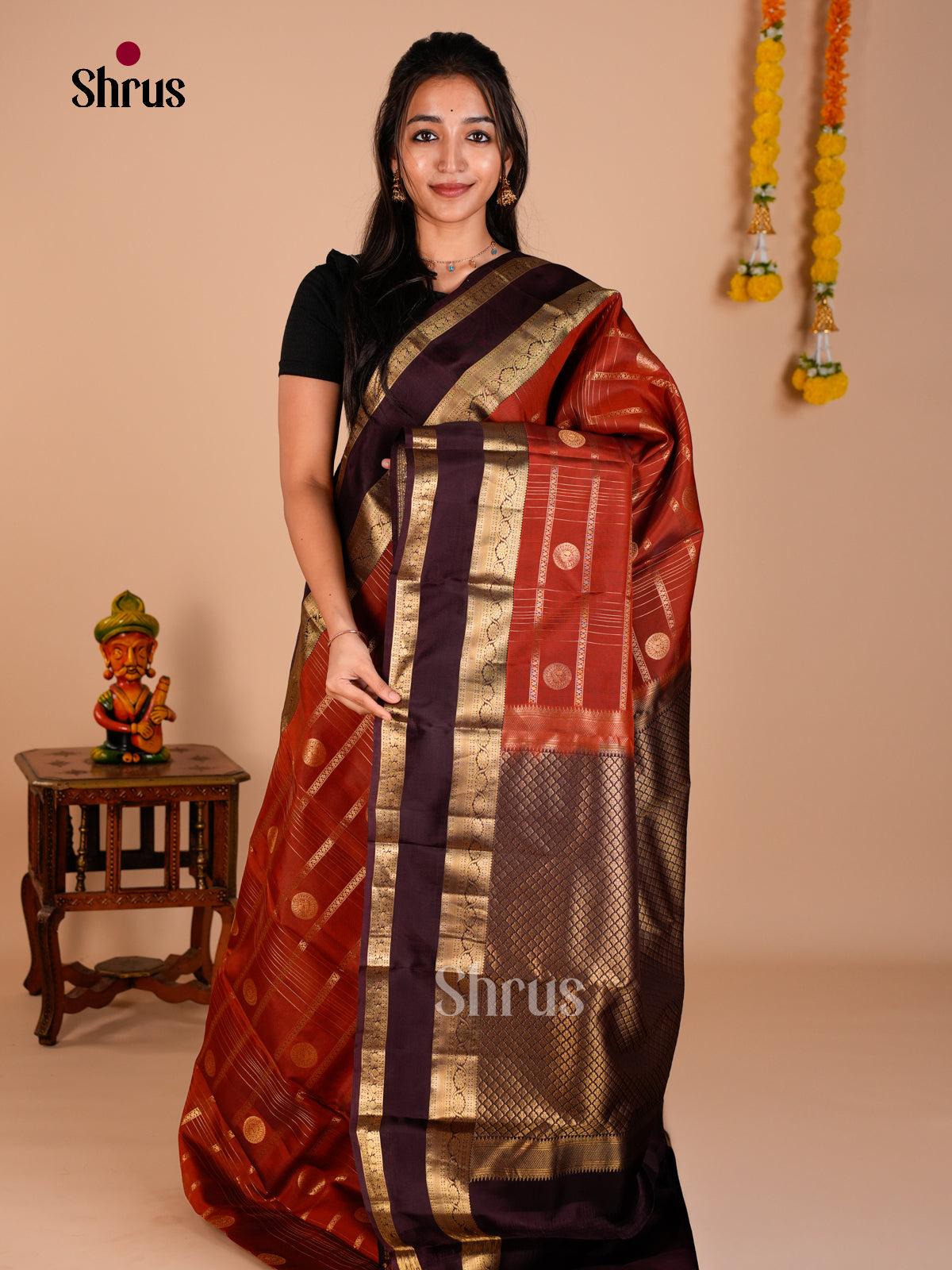 Kanchipuram-halfpure Saree - ECS06140 - Shop on Shrus.com