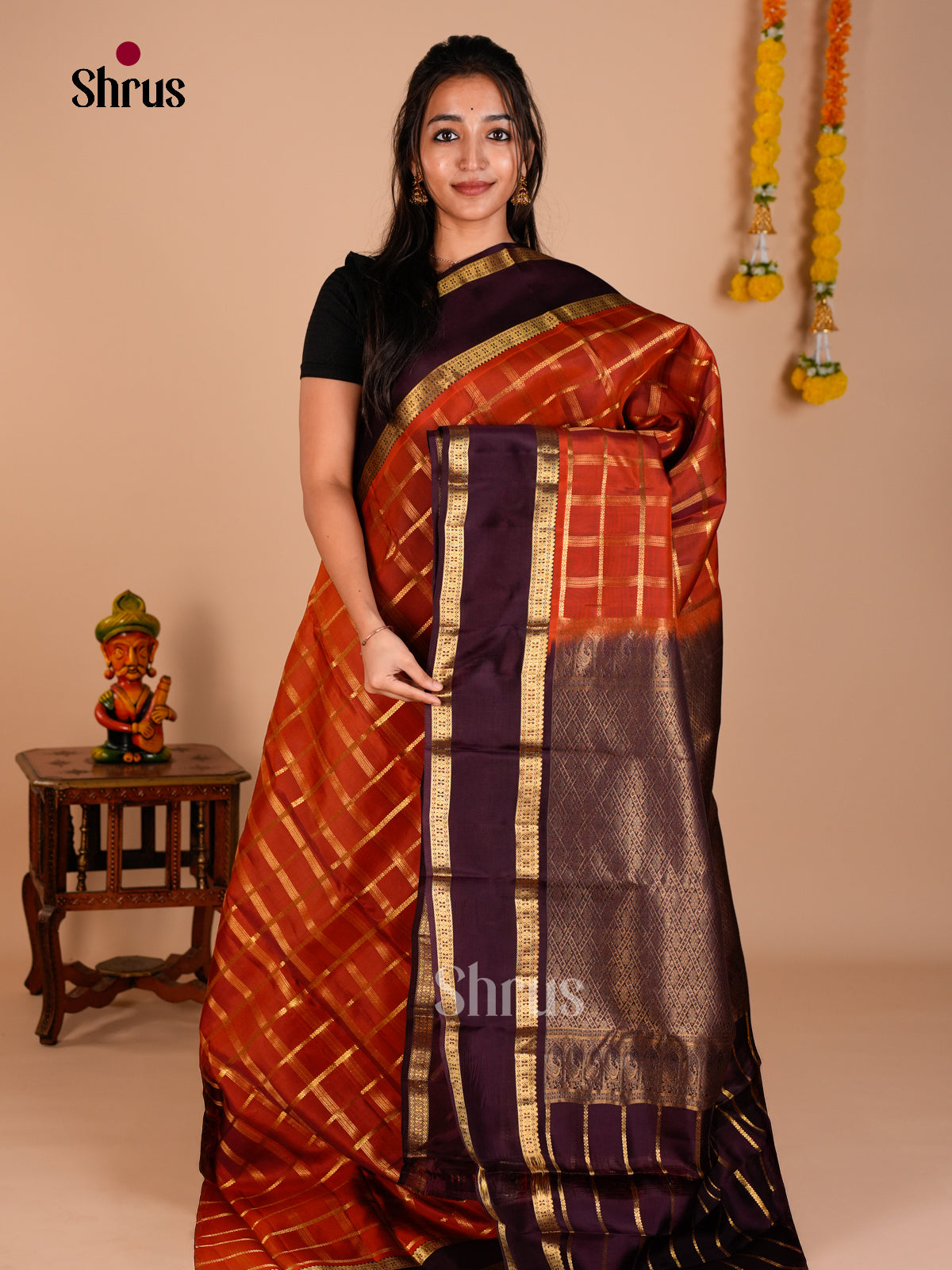 Kanchipuram-halfpure Saree - ECS06141 - Shop on Shrus.com
