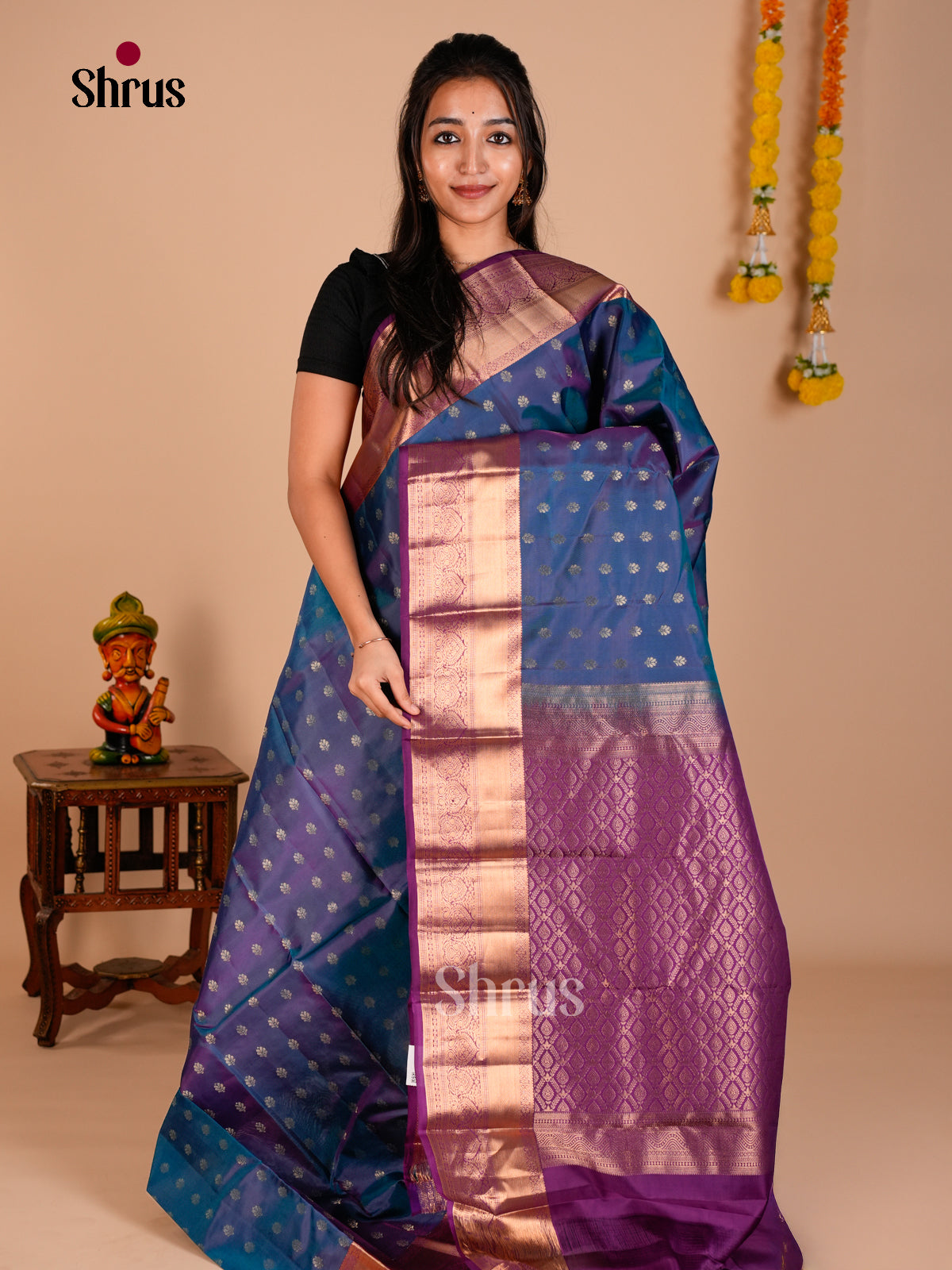 Kanchipuram-halfpure Saree - ECS06142 - Shop on Shrus.com