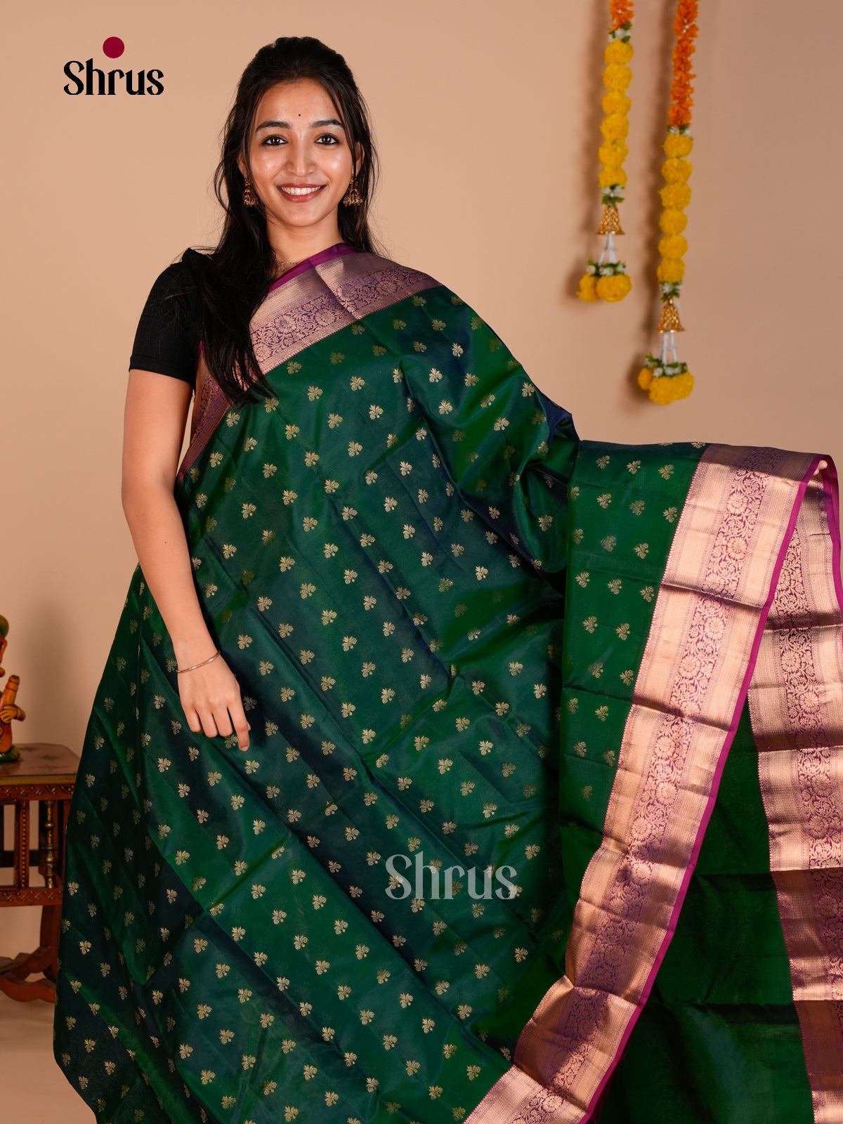 Kanchipuram-halfpure Saree - ECS06144 - Shop on Shrus.com