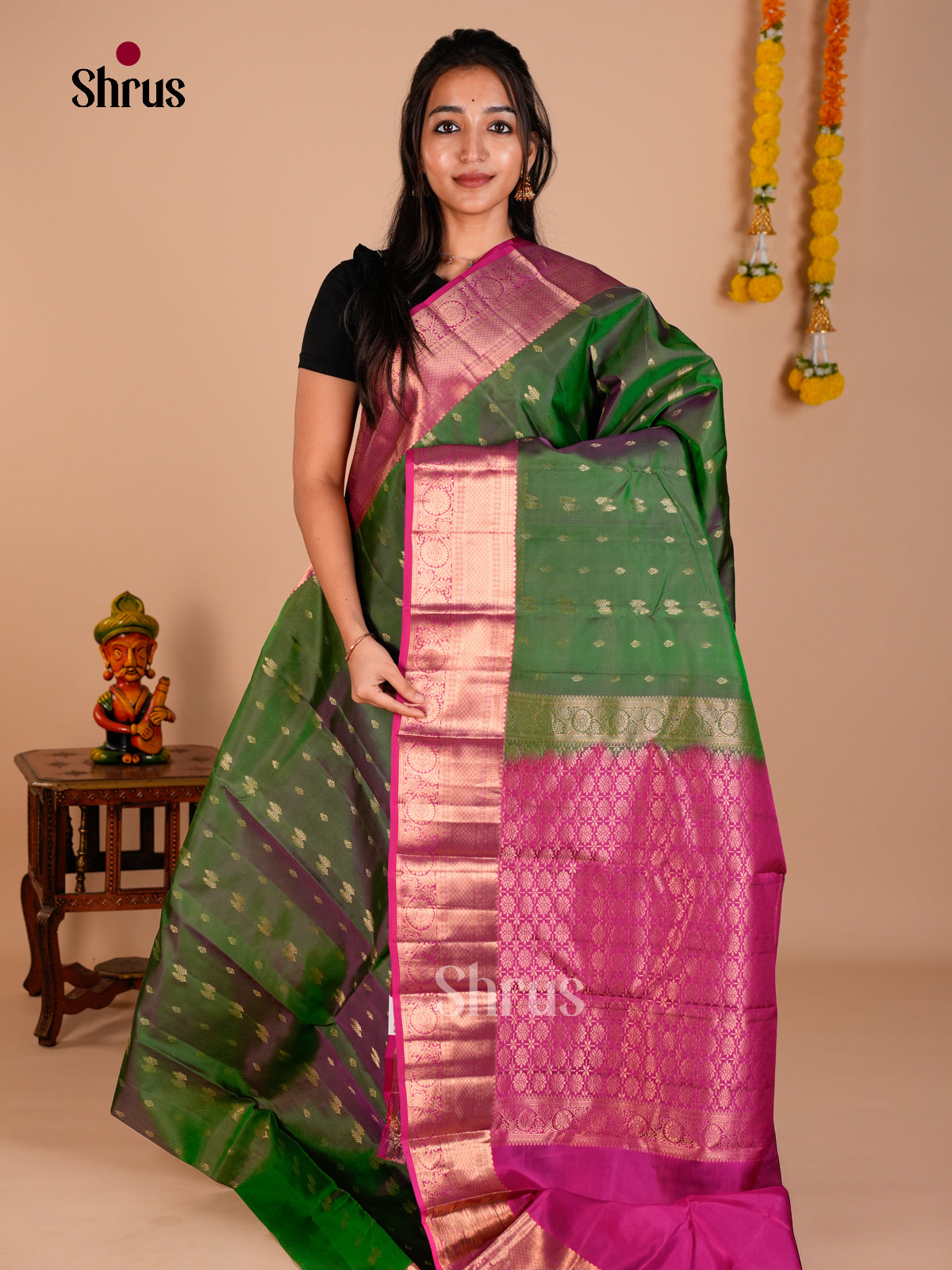 Kanchipuram-halfpure Saree - ECS06145 - Shop on Shrus.com