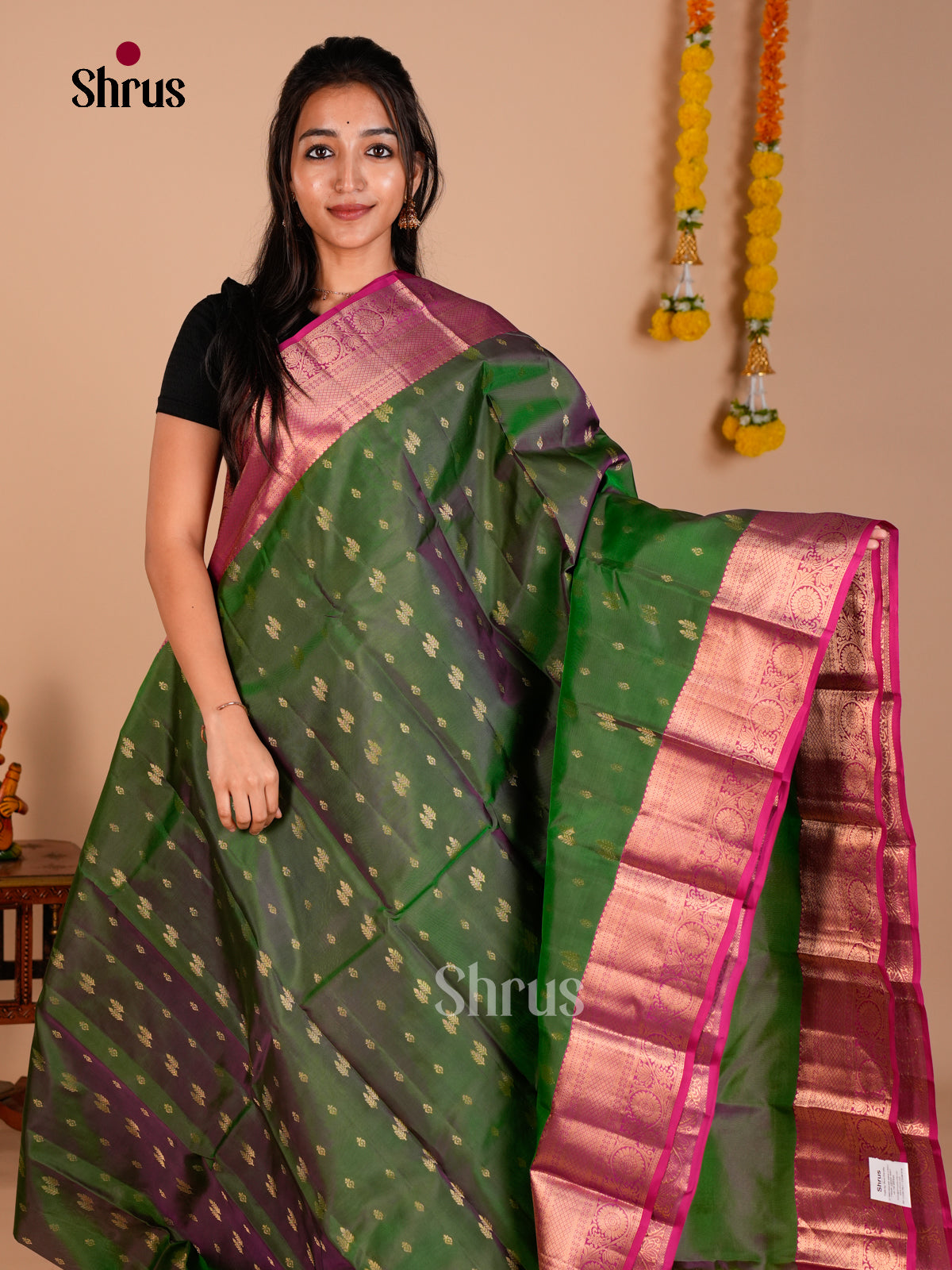 Kanchipuram-halfpure Saree - ECS06145 - Shop on Shrus.com