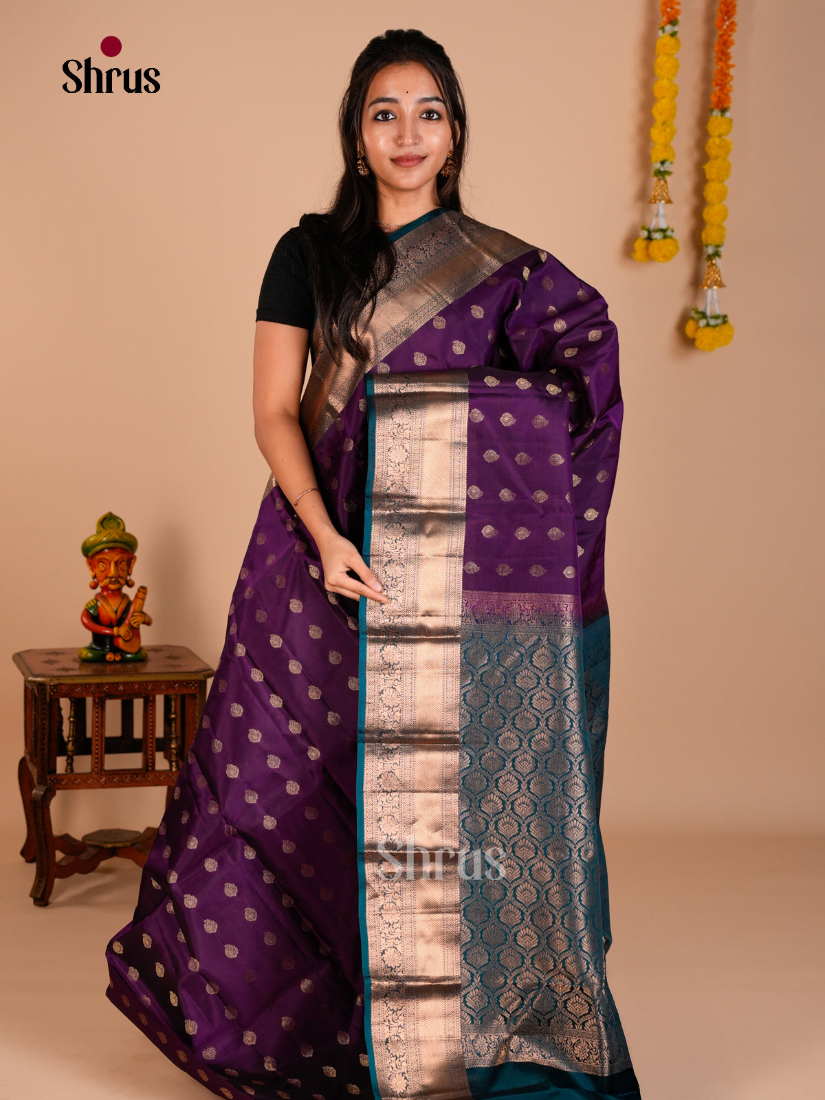 Kanchipuram-halfpure Saree - ECS06146 - Shop on Shrus.com