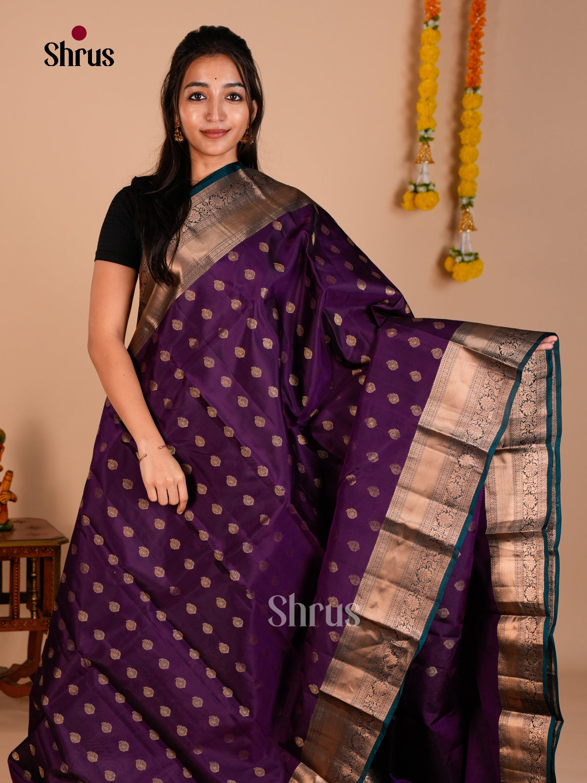 Kanchipuram-halfpure Saree - ECS06146 - Shop on Shrus.com