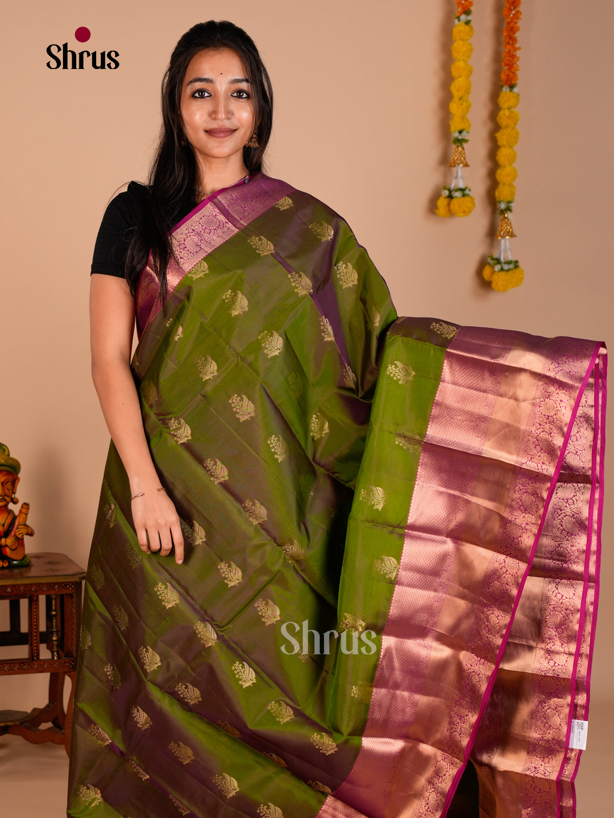 Kanchipuram-halfpure Saree - ECS06147 - Shop on Shrus.com