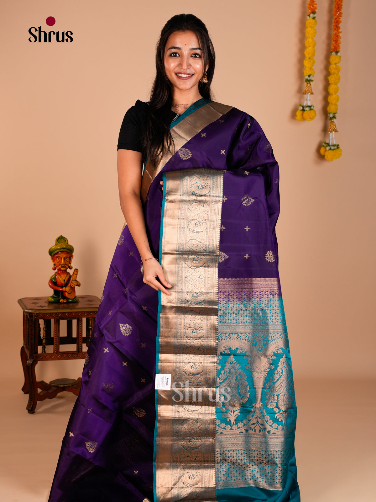 Kanchipuram-halfpure Saree - ECS06149 - Shop on Shrus.com