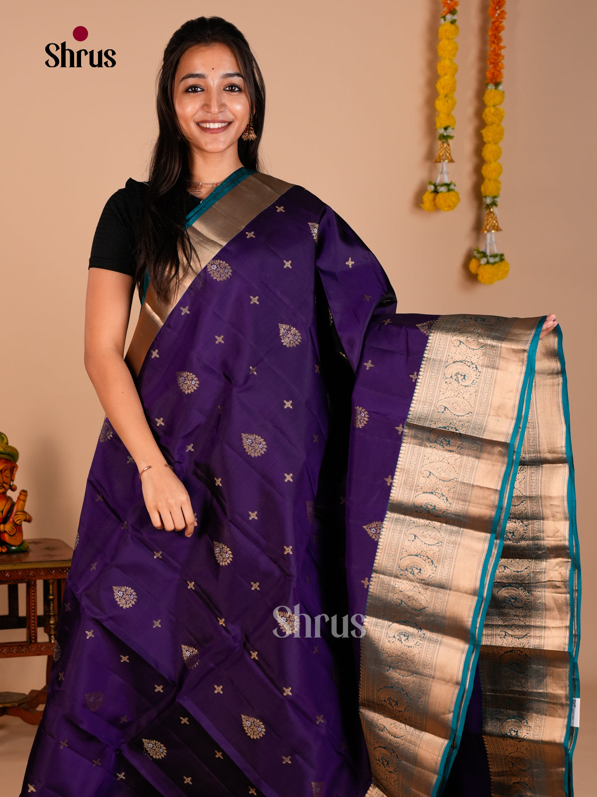 Kanchipuram-halfpure Saree - ECS06149 - Shop on Shrus.com