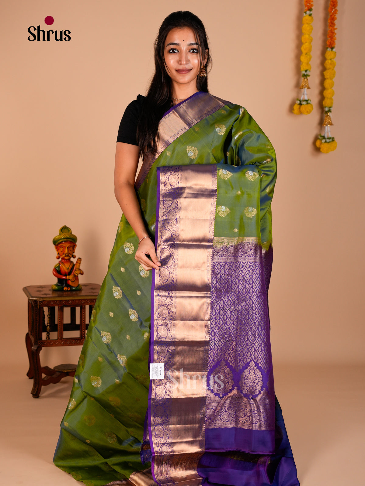 Kanchipuram-halfpure Saree - ECS06150 - Shop on Shrus.com