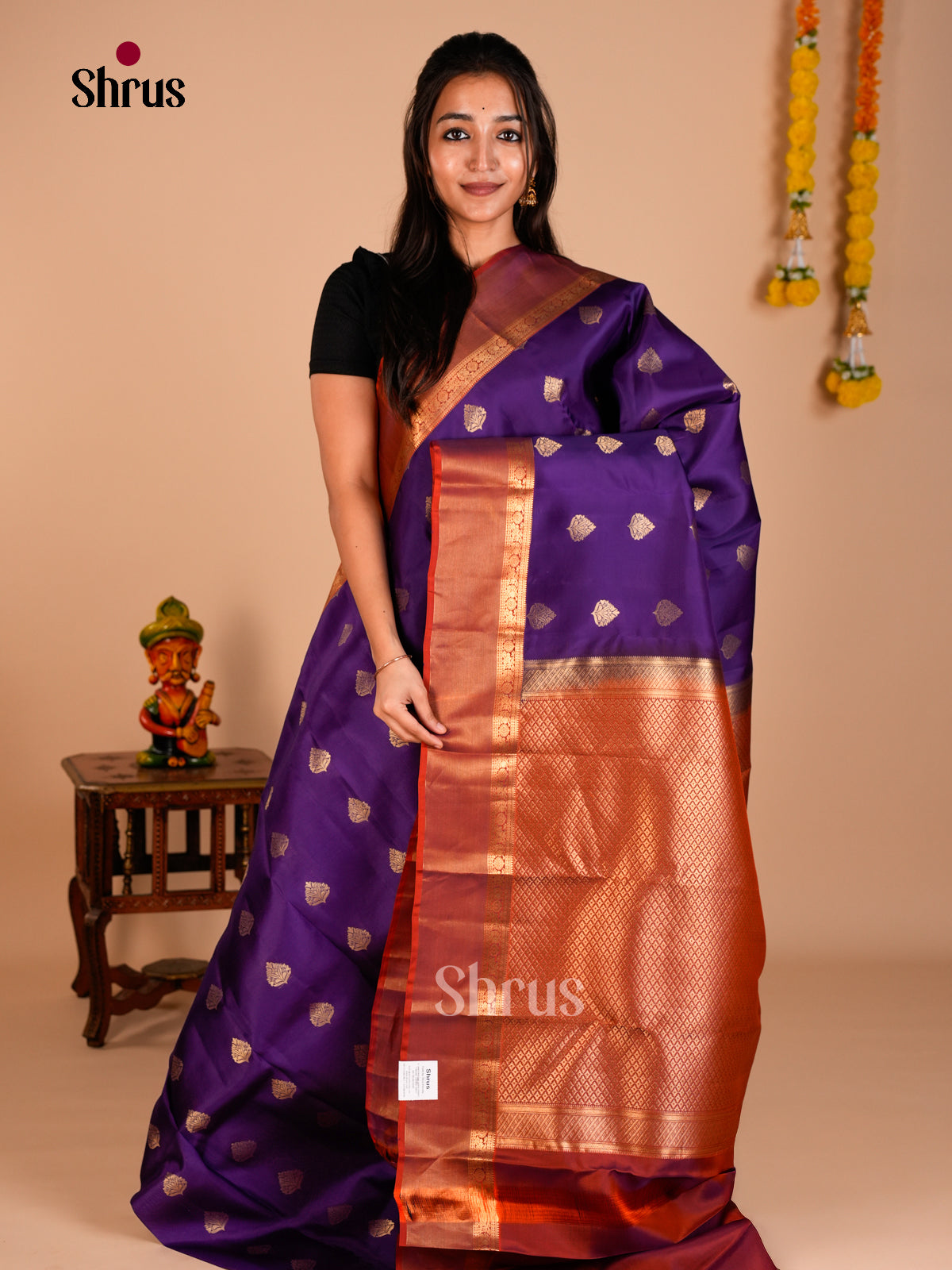 Kanchipuram-halfpure Saree - ECS06153 - Shop on Shrus.com